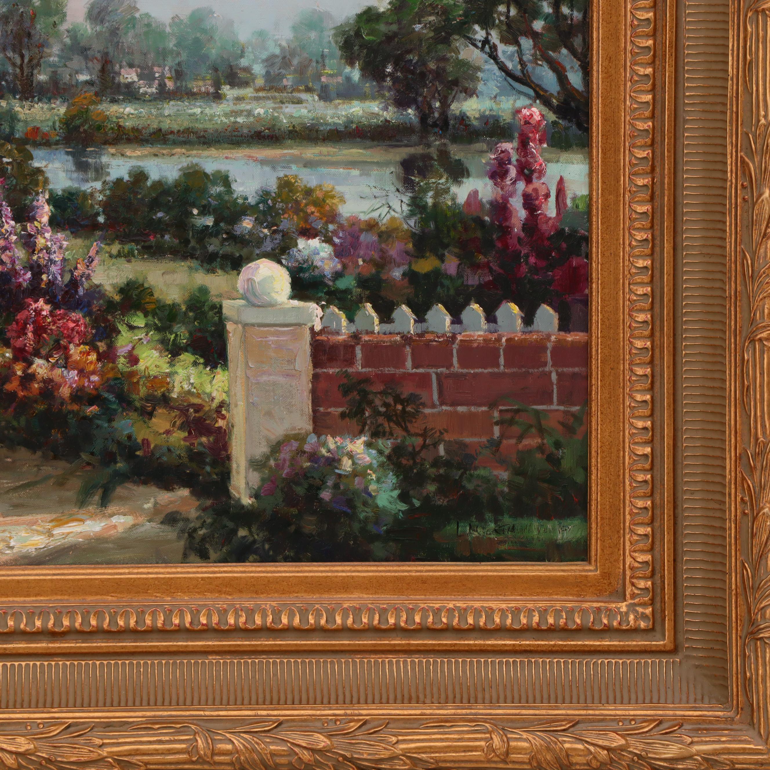 Oil Painting of Garden Scene