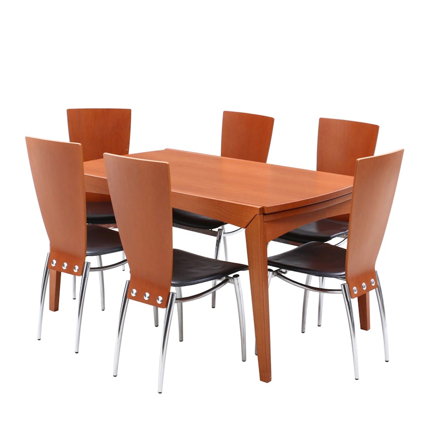 Modernist Italian Callagarus Birch Laminated Table and Chairs