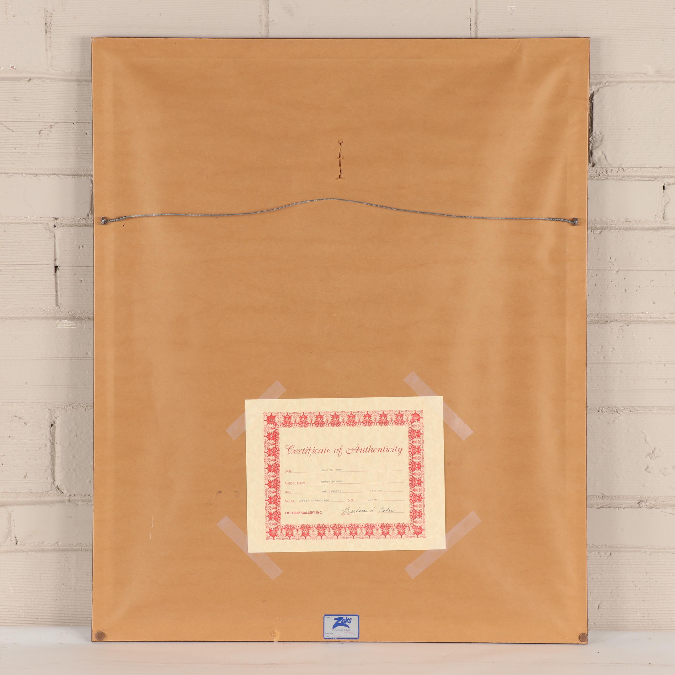 Ernie Barnes Offset Lithograph "The Bassist"