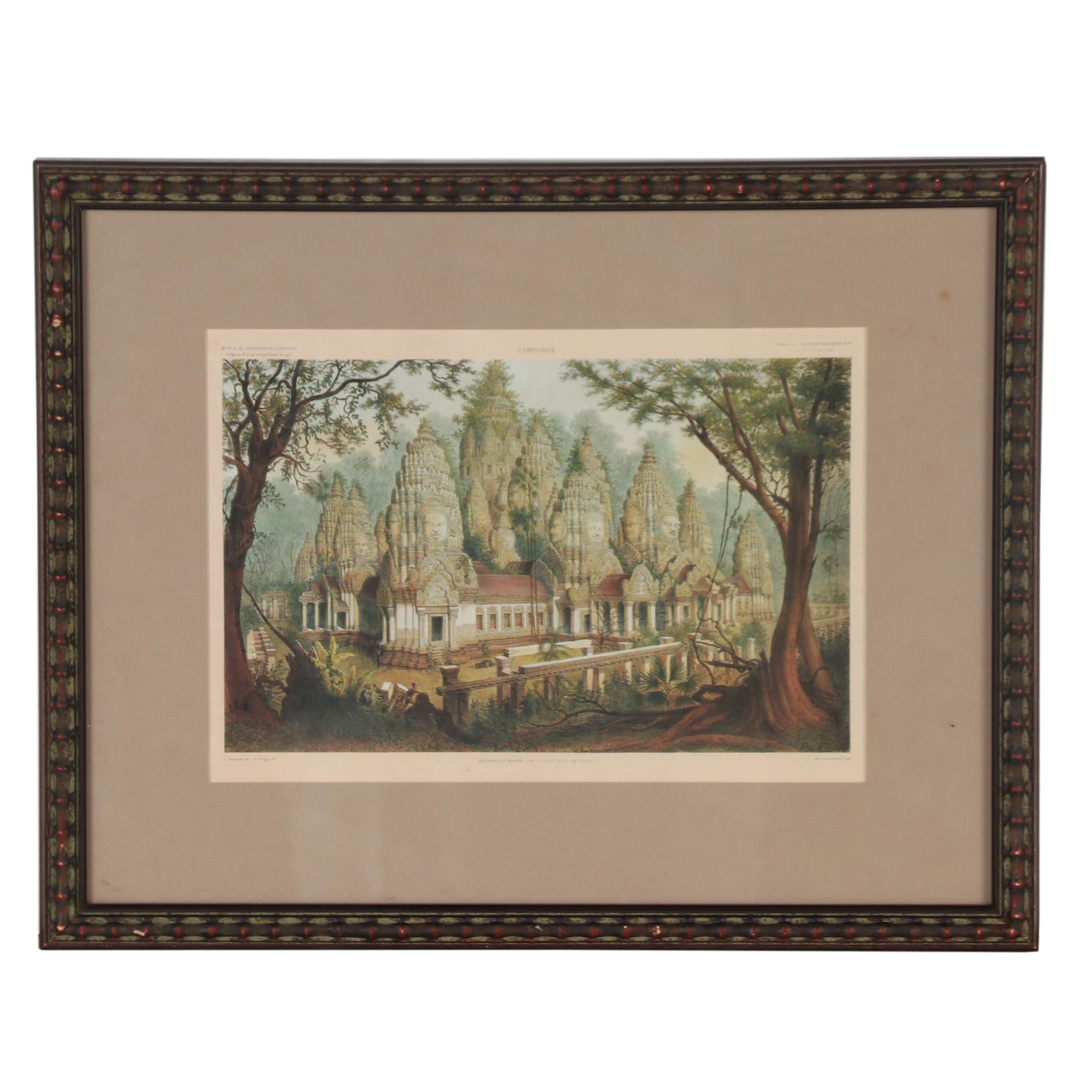 Late 20th Century Offset Lithograph after Louis Delaporte "Ruins du Bajon"