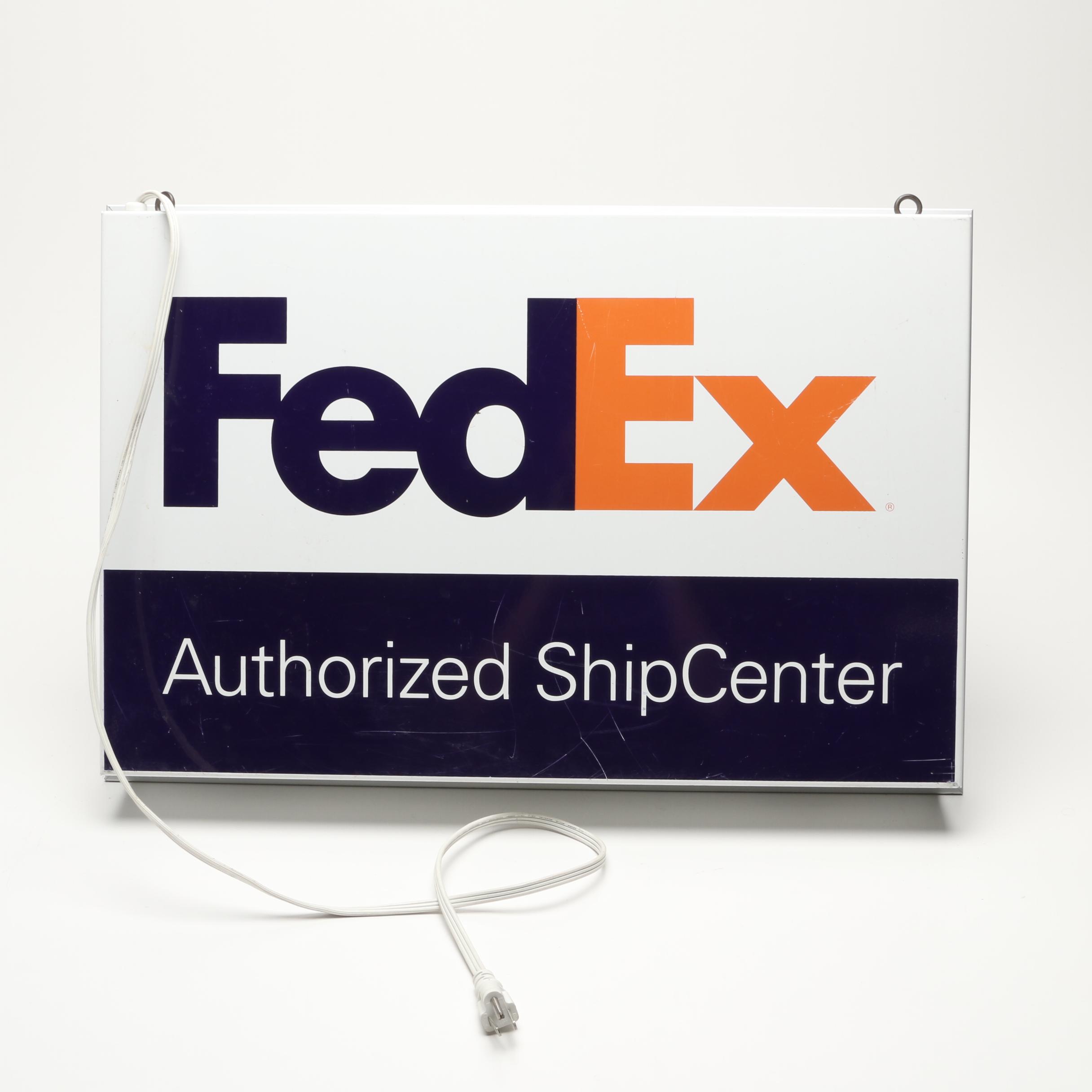 FedEx "Authorized Ship Center" Lighted Window Sign