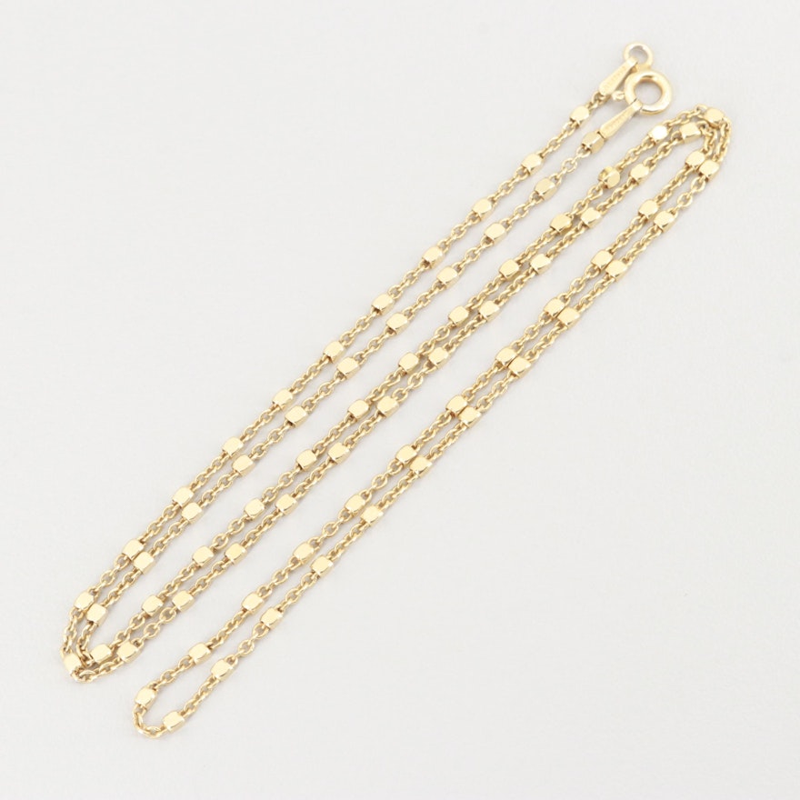 Gold Wash Sterling Silver Cable Chain Necklace