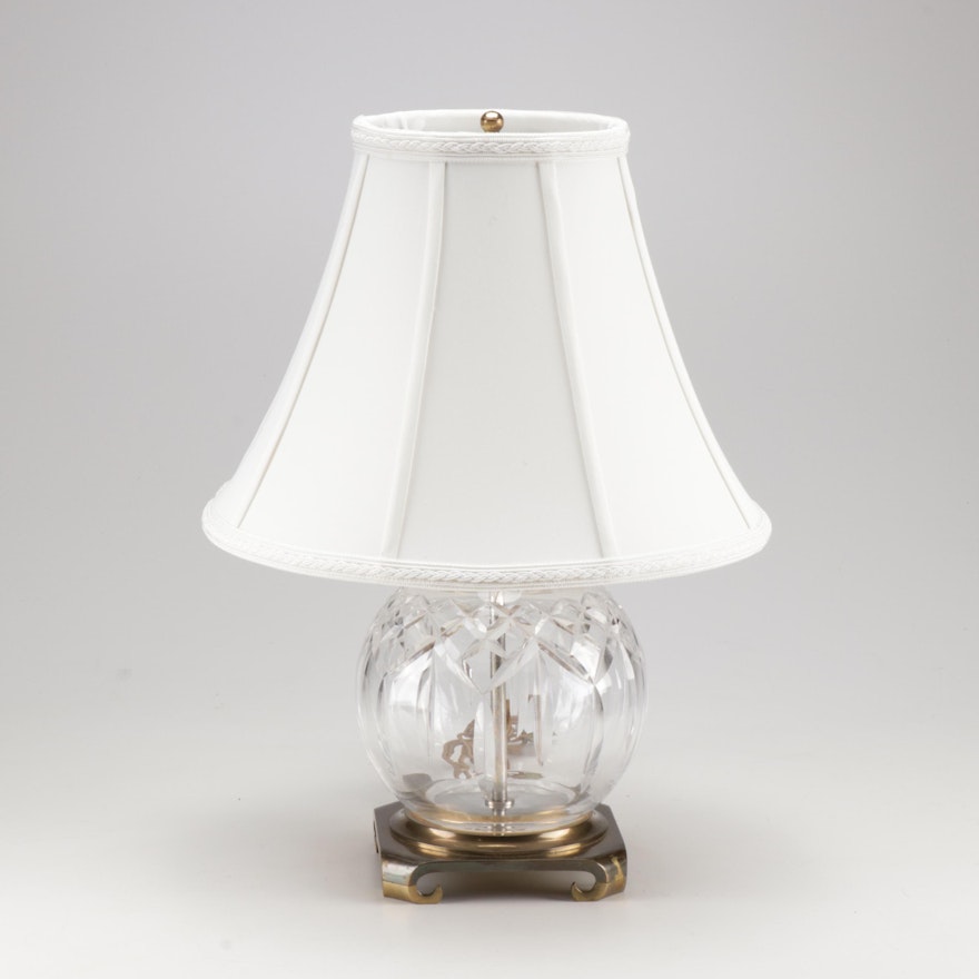 Waterford Crystal Globe Lamp with Waterford Shade