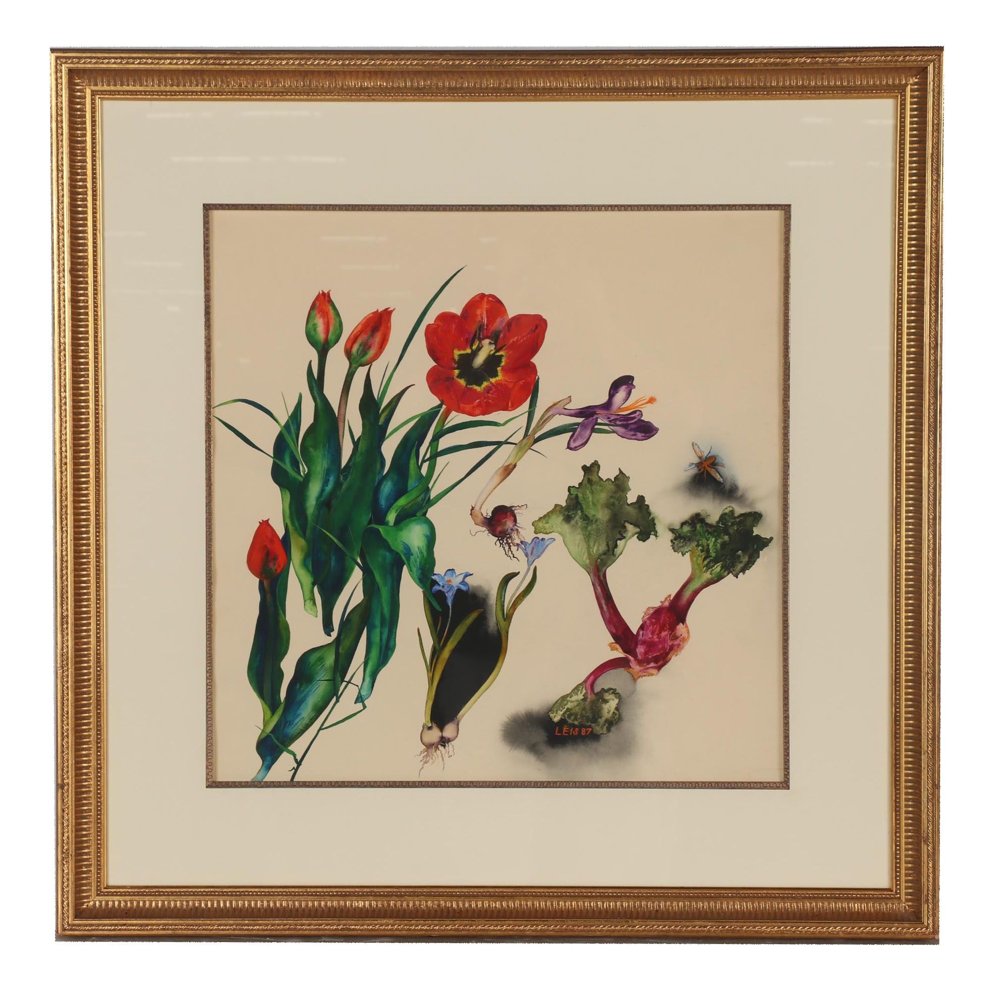 Malle Leis Floral Gouache Painting