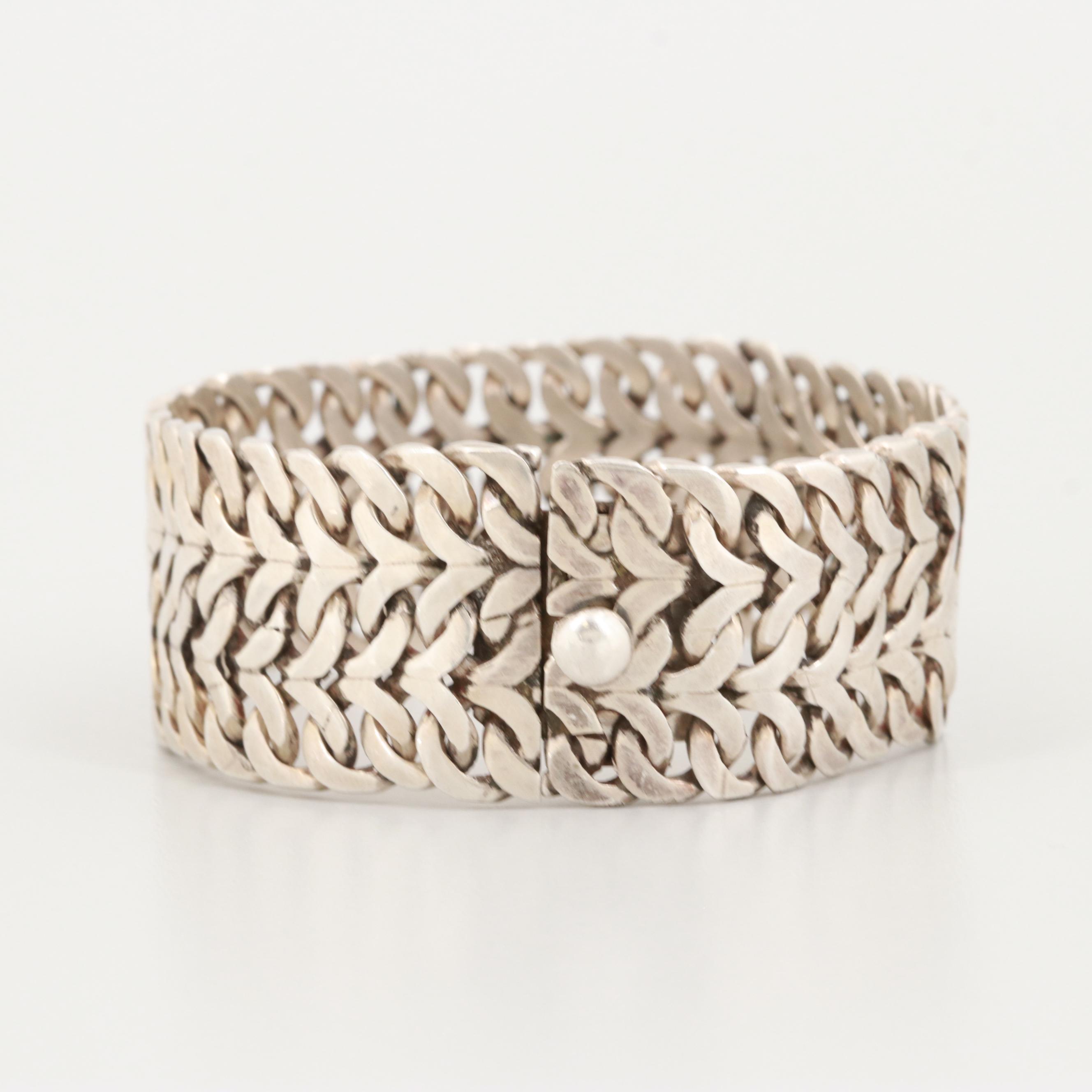 Taxco 980 Silver Weave Bracelet