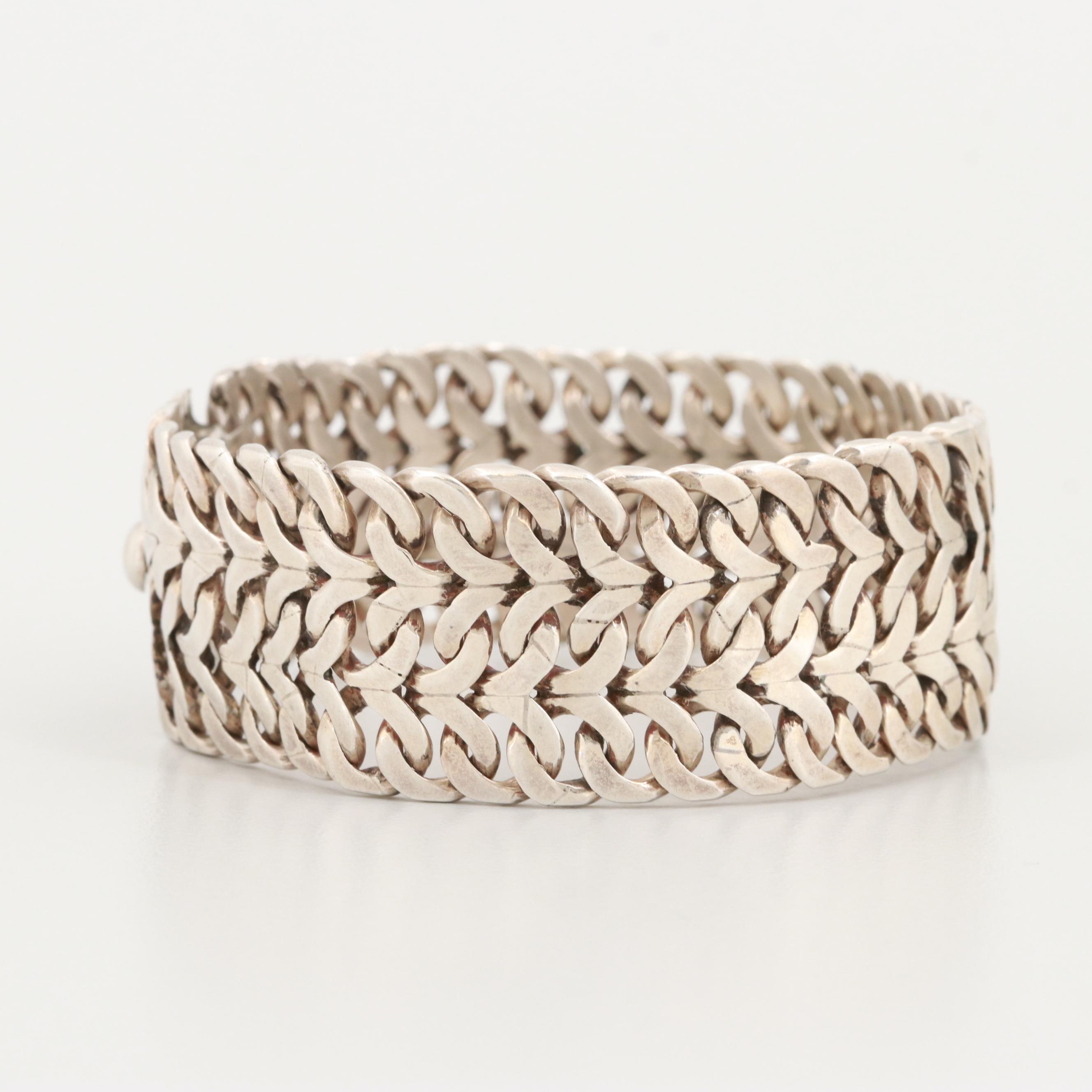 Taxco 980 Silver Weave Bracelet