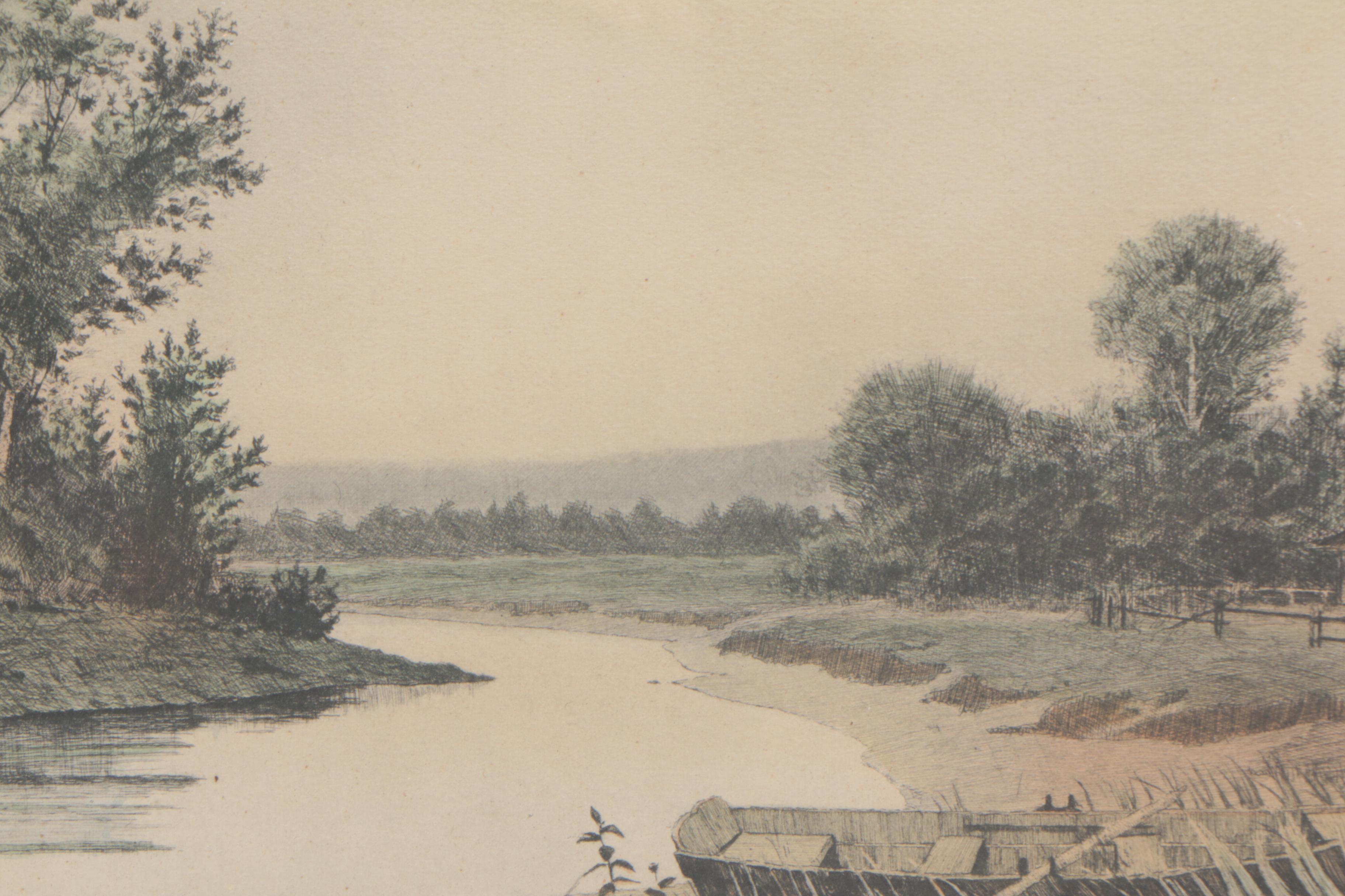 E. Pearle Hand-Colored Rotogravure "Where Memories Linger"