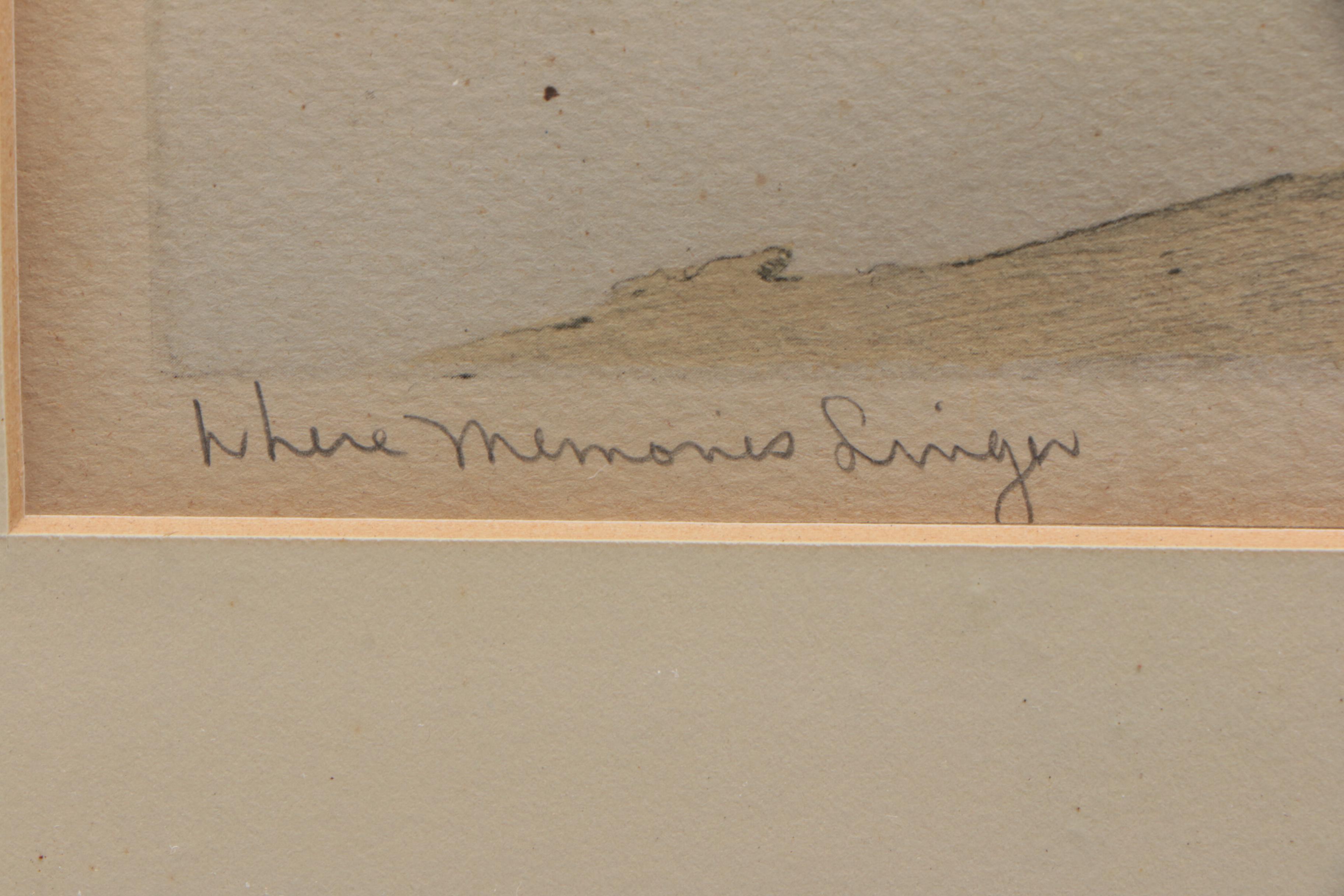 E. Pearle Hand-Colored Rotogravure "Where Memories Linger"