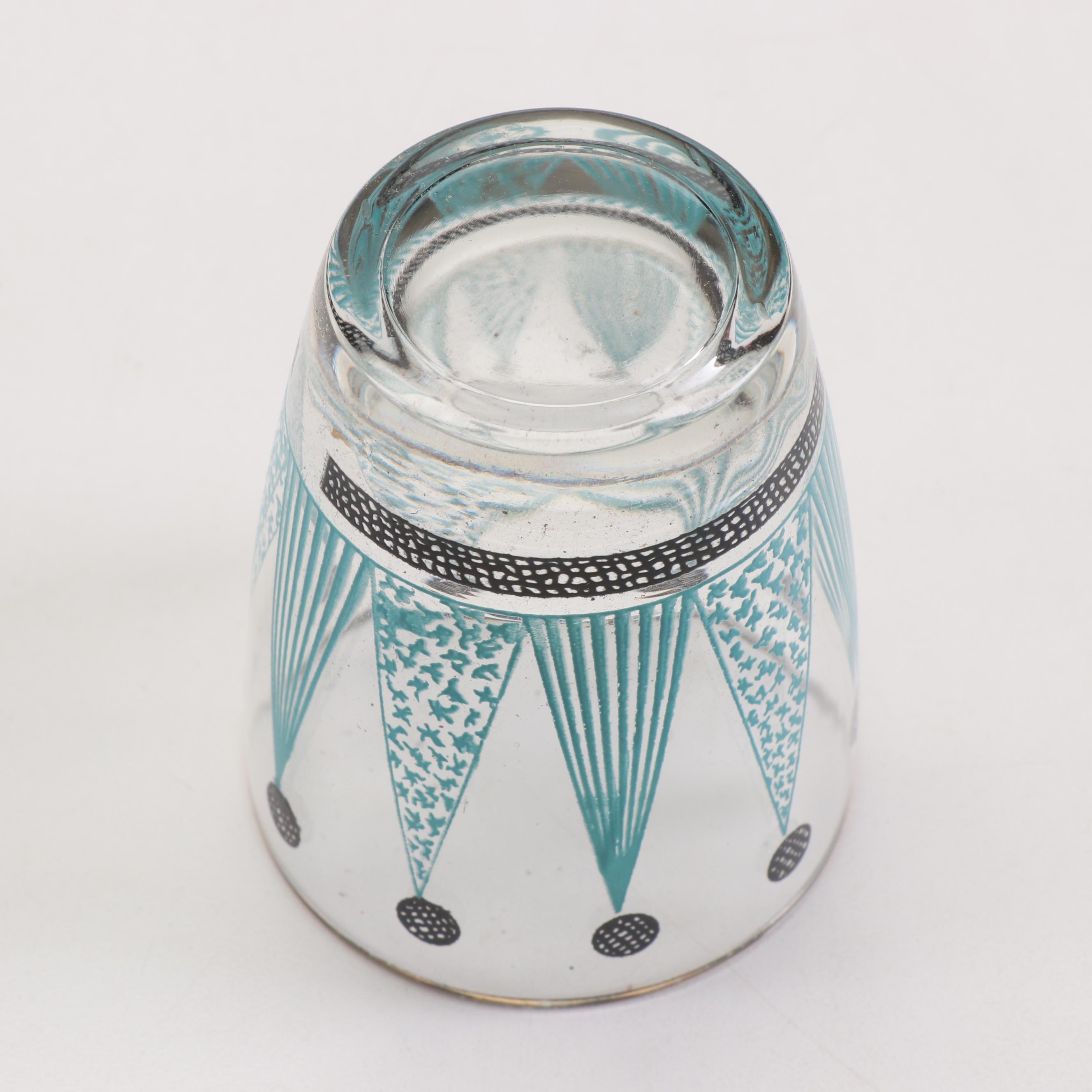 Mid Century Modern Cocktail Shaker and Old Fashioned Glasses