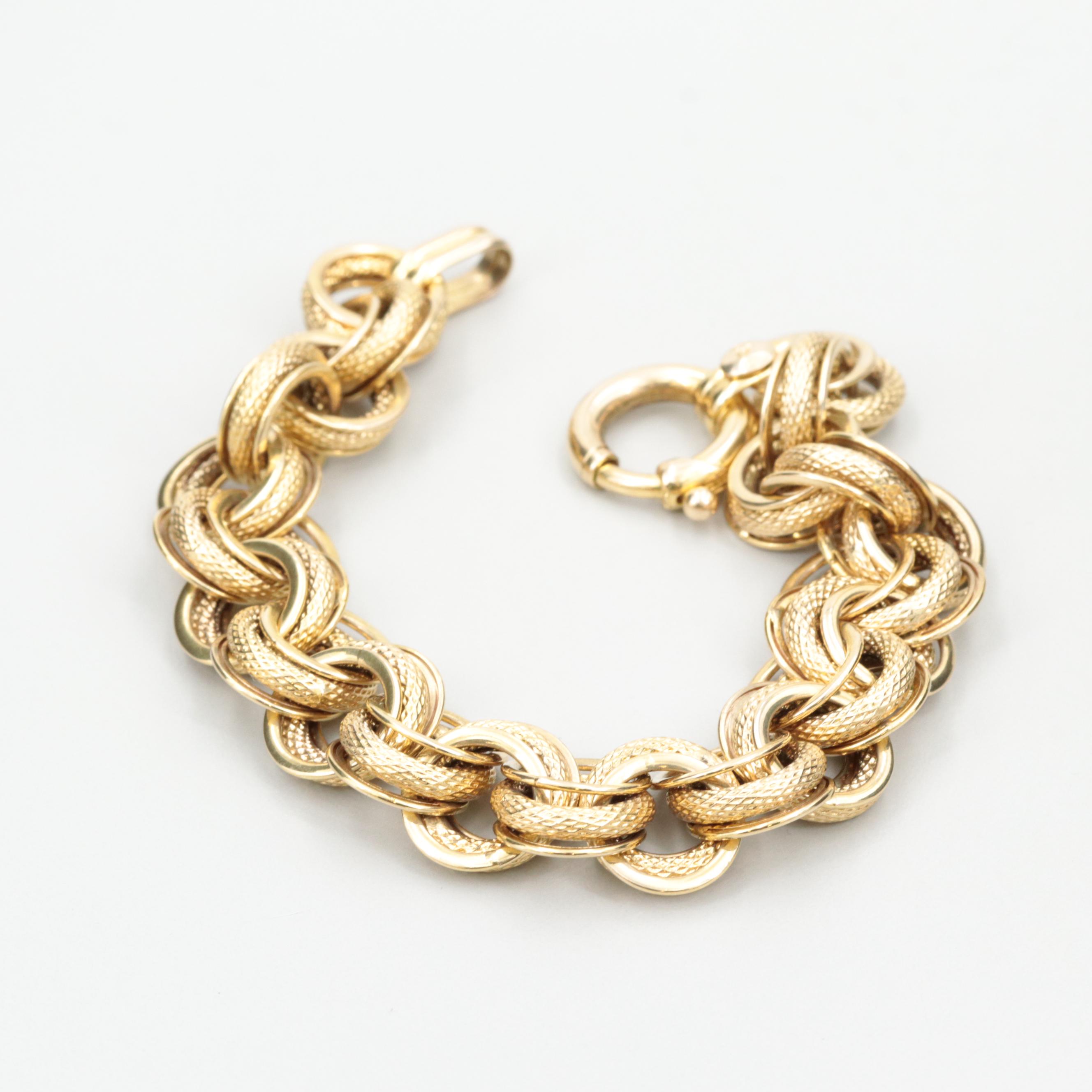 14K Yellow Gold Cable Chain Bracelet