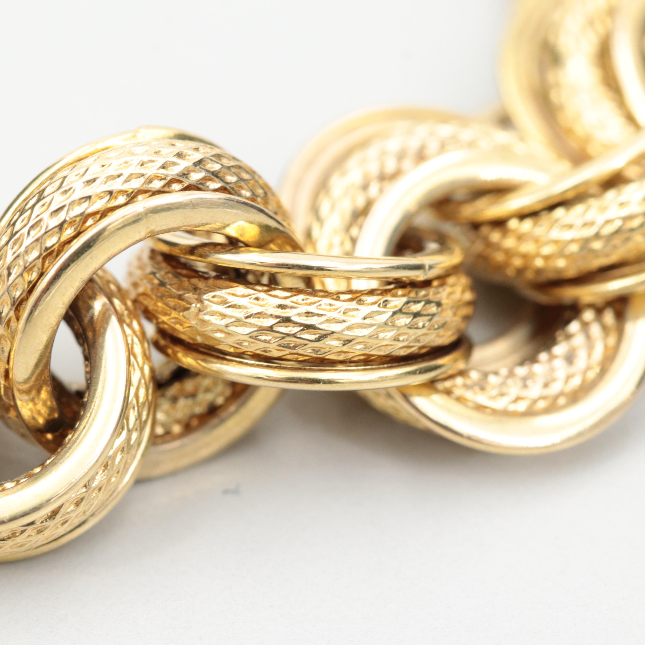 14K Yellow Gold Cable Chain Bracelet