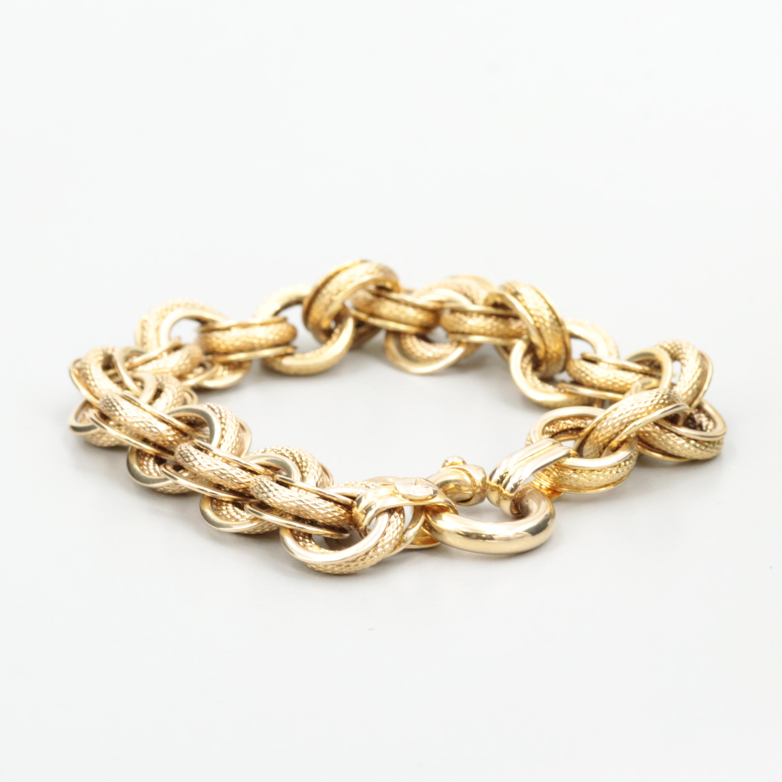 14K Yellow Gold Cable Chain Bracelet