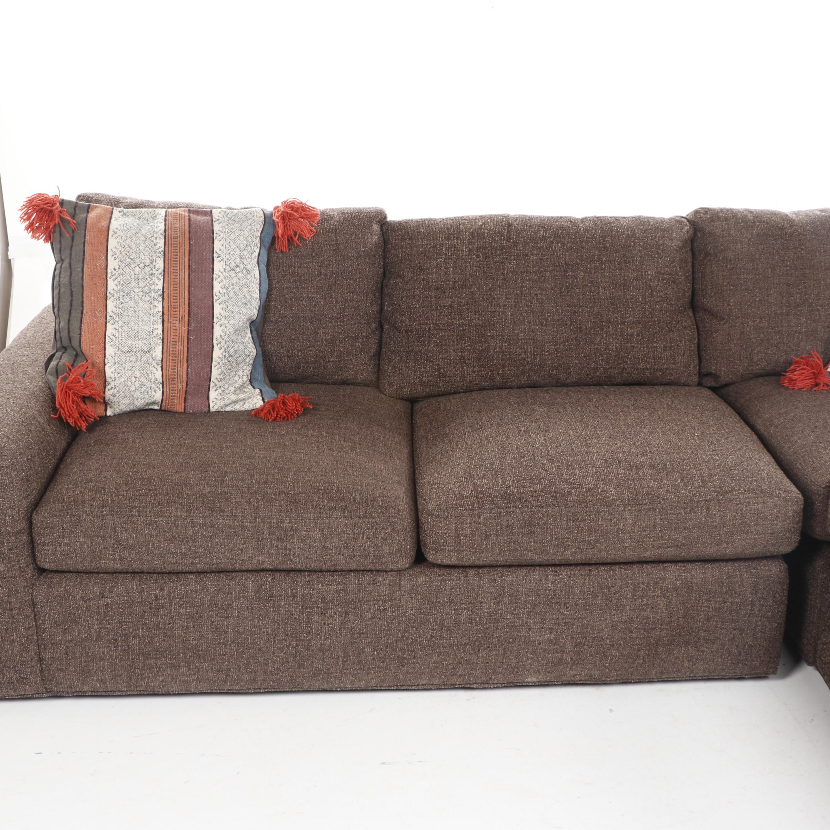 Room & Board Contemporary Modern Charcoal Gray Upholstered Sectional Sofa