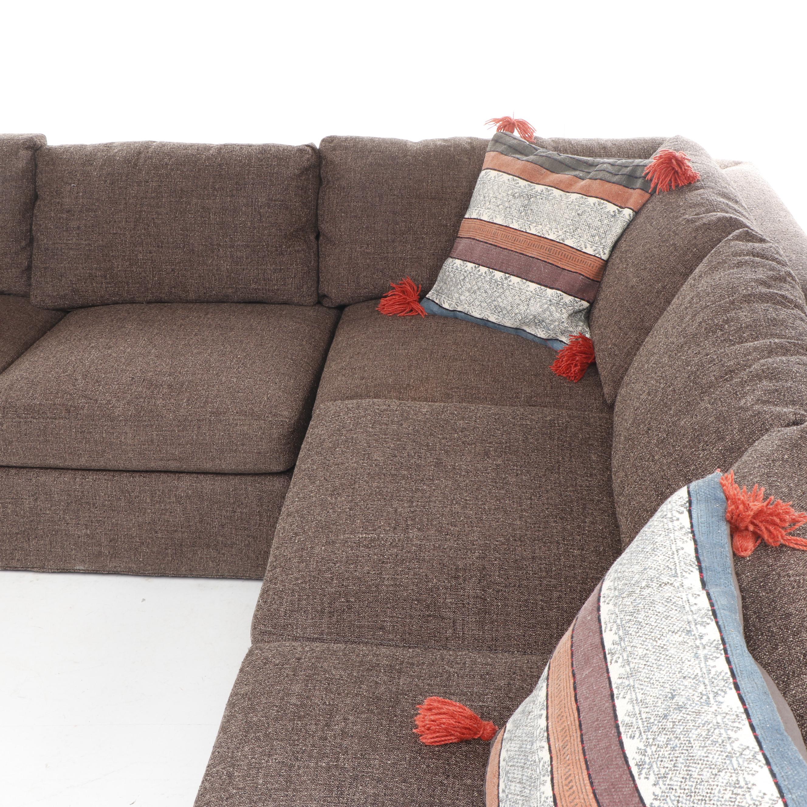 Room & Board Contemporary Modern Charcoal Gray Upholstered Sectional Sofa