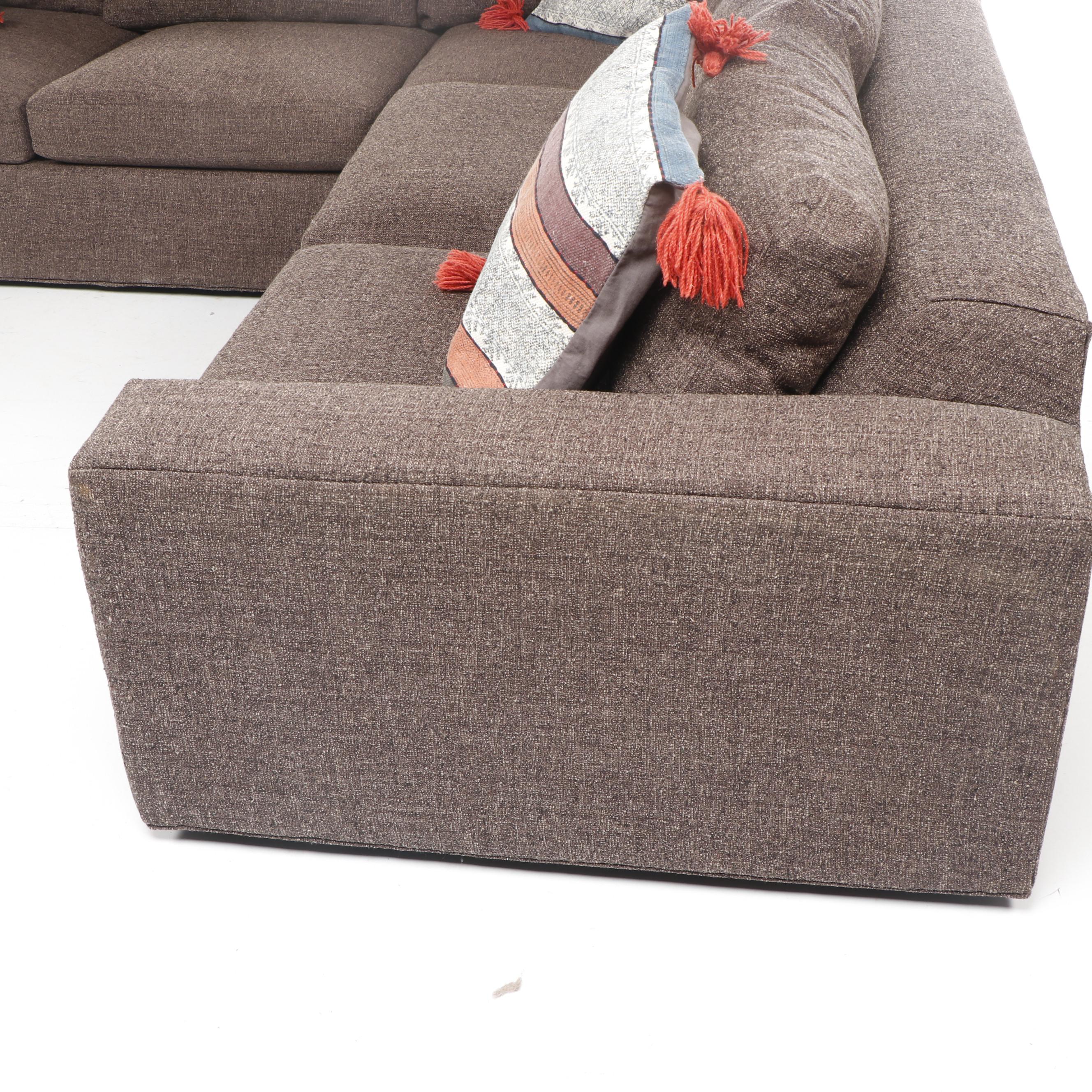 Room & Board Contemporary Modern Charcoal Gray Upholstered Sectional Sofa