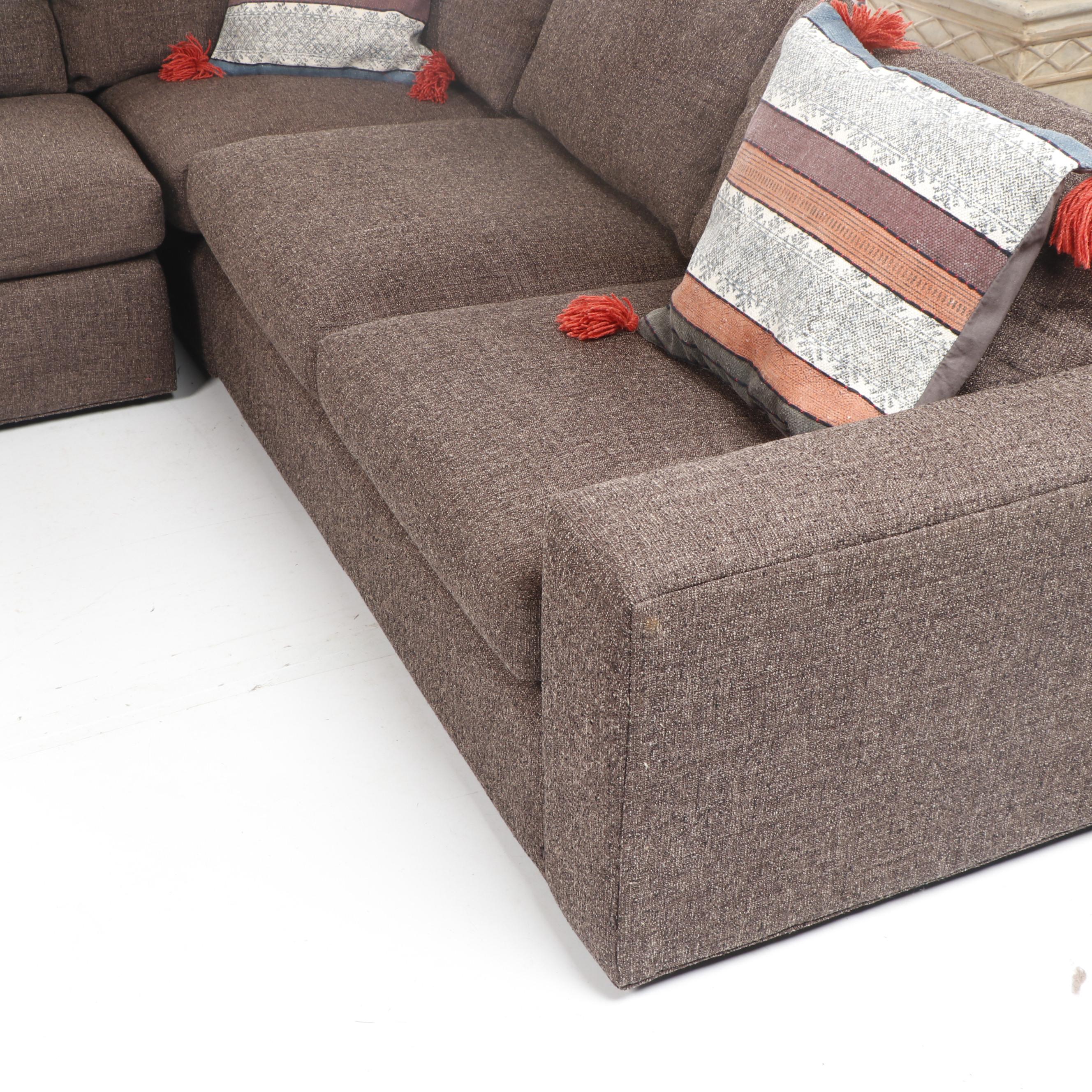 Room & Board Contemporary Modern Charcoal Gray Upholstered Sectional Sofa