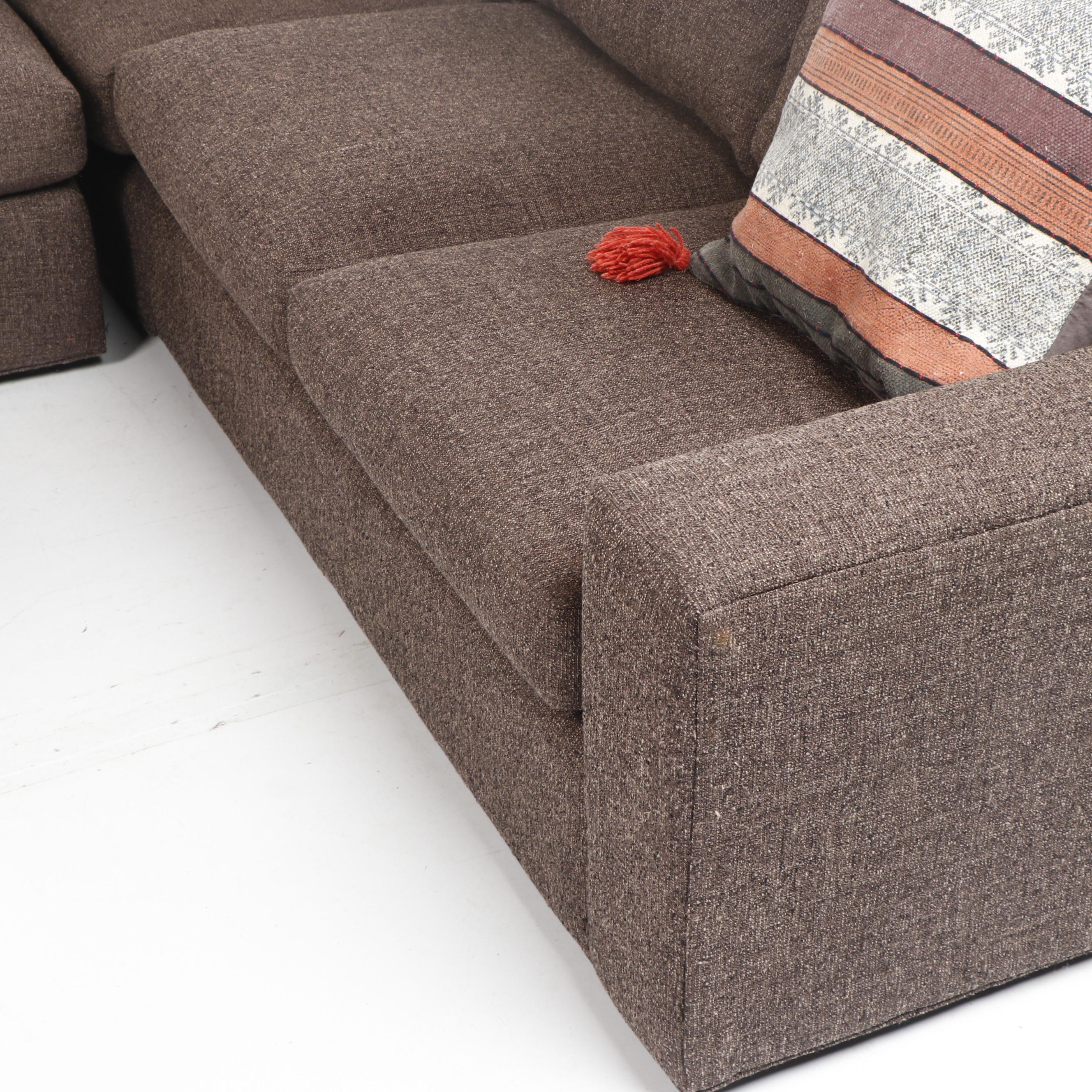 Room & Board Contemporary Modern Charcoal Gray Upholstered Sectional Sofa