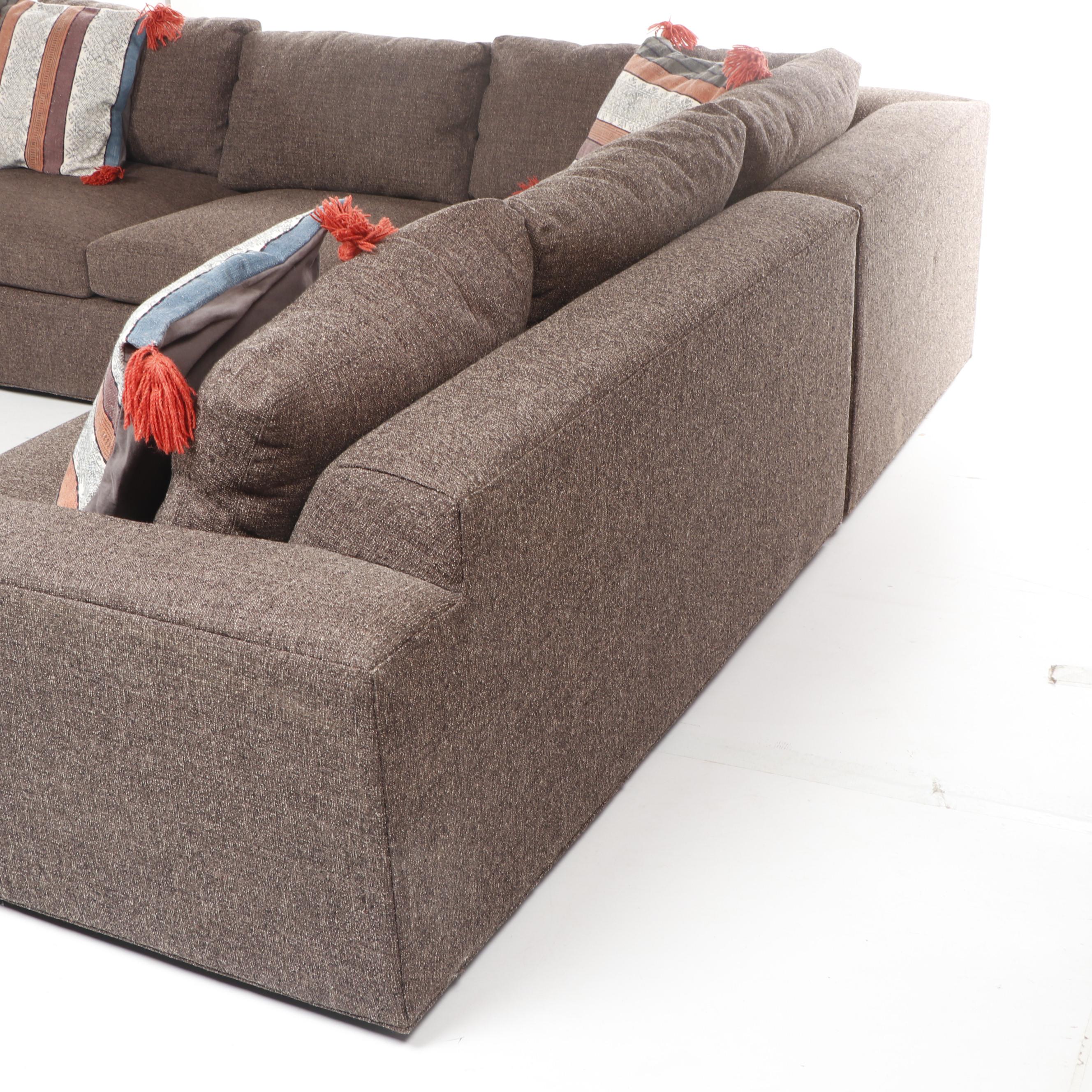 Room & Board Contemporary Modern Charcoal Gray Upholstered Sectional Sofa