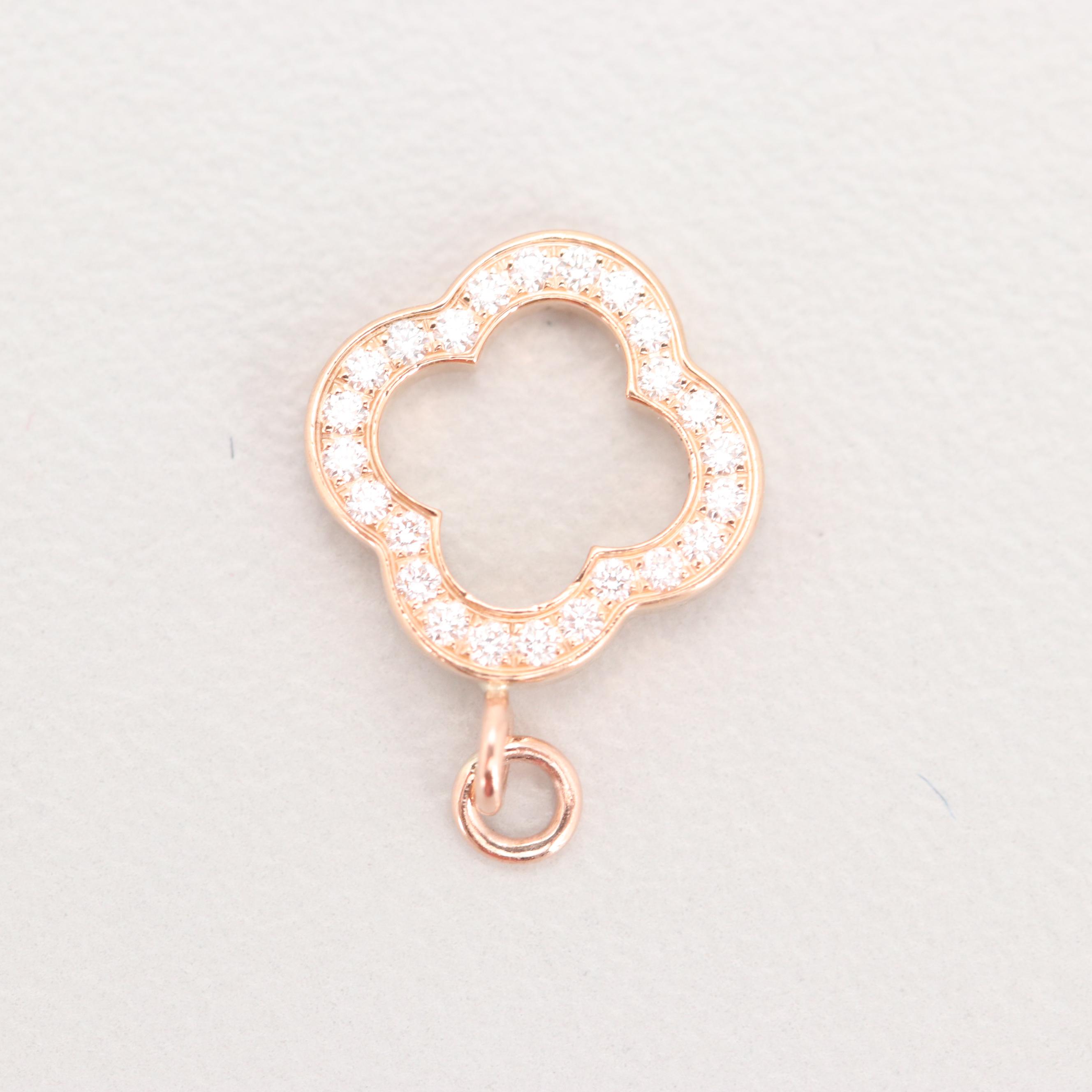 Van Cleef & Arpels 18K Rose Gold "Alhambra" Diamond Pendant