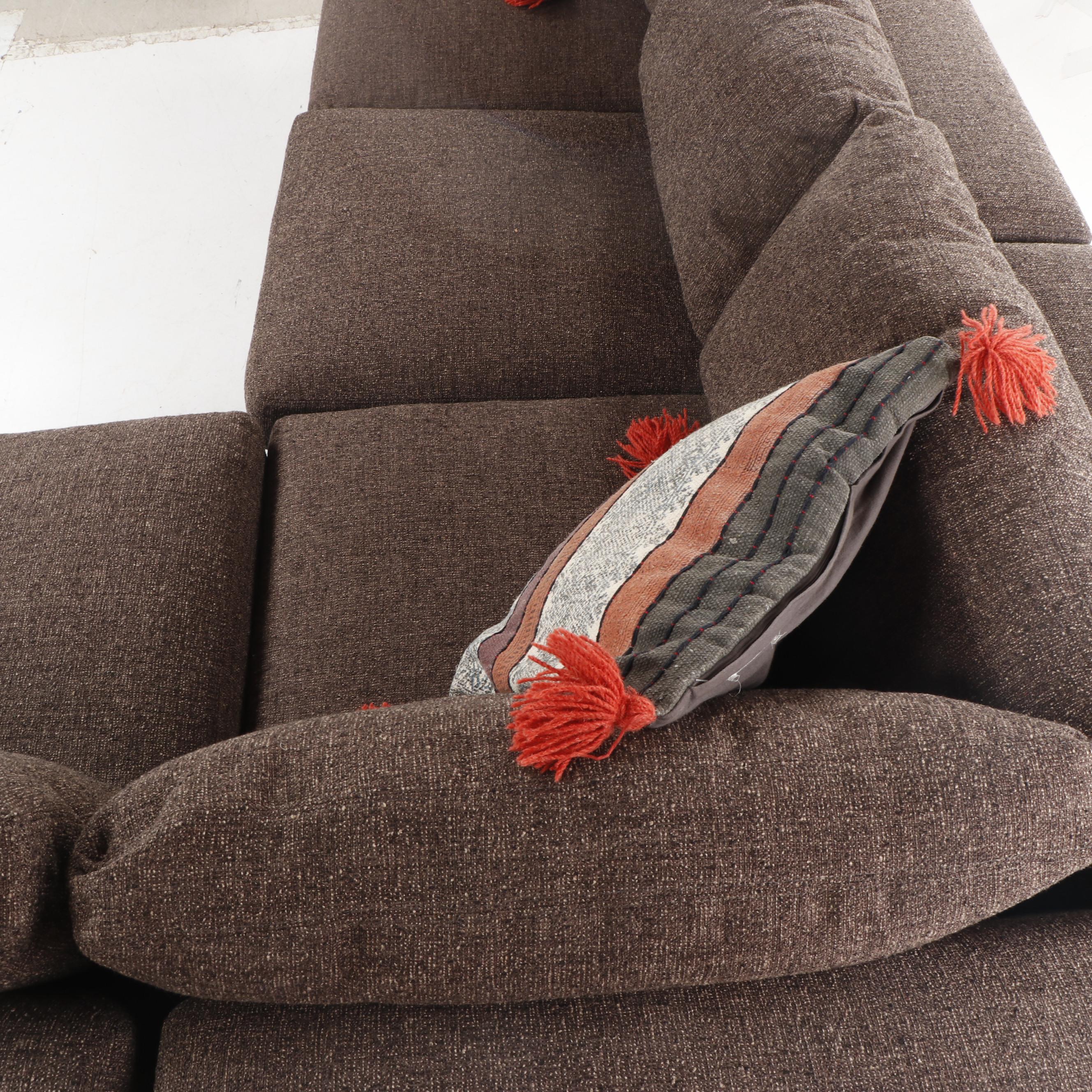 Room & Board Contemporary Modern Charcoal Gray Upholstered Sectional Sofa