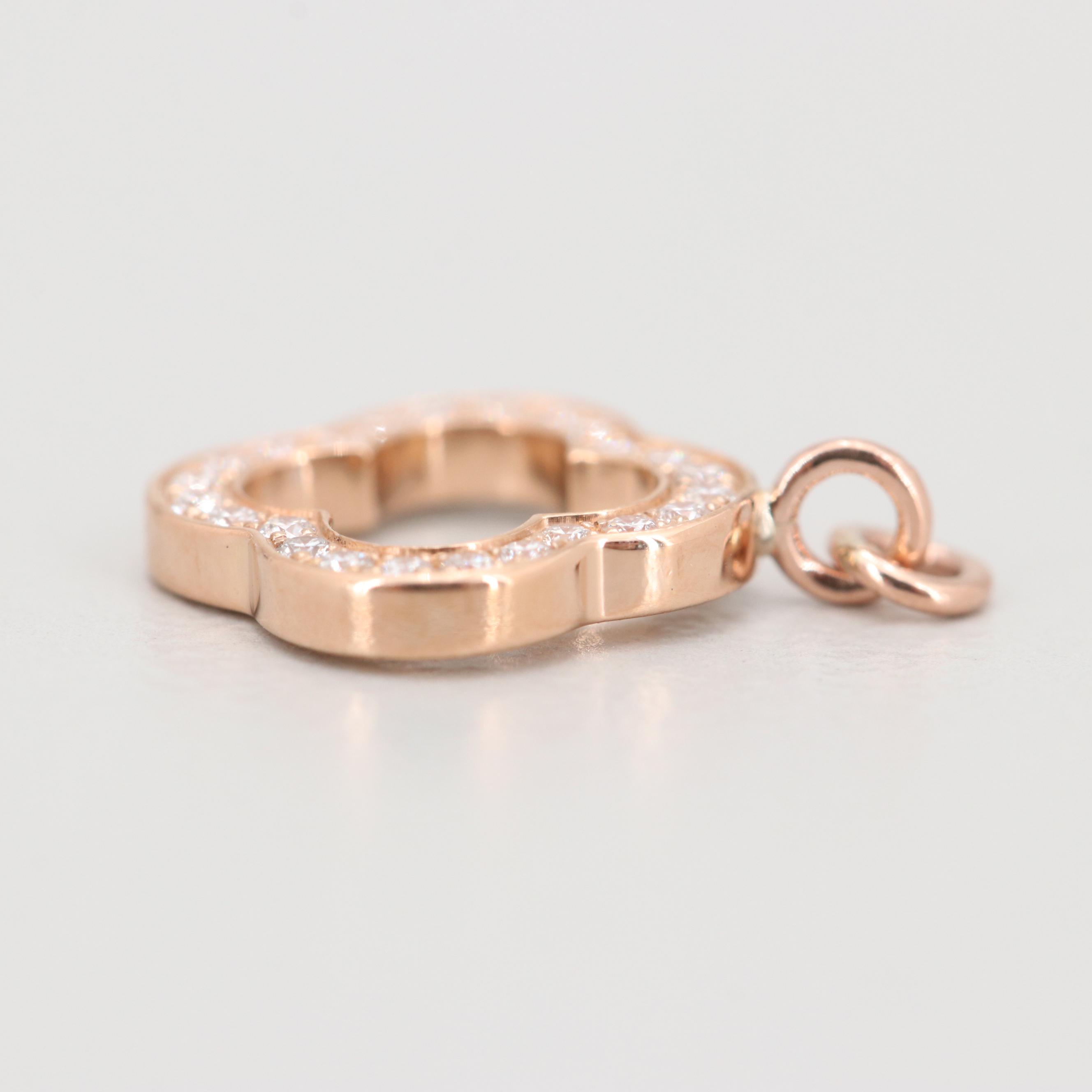 Van Cleef & Arpels 18K Rose Gold "Alhambra" Diamond Pendant