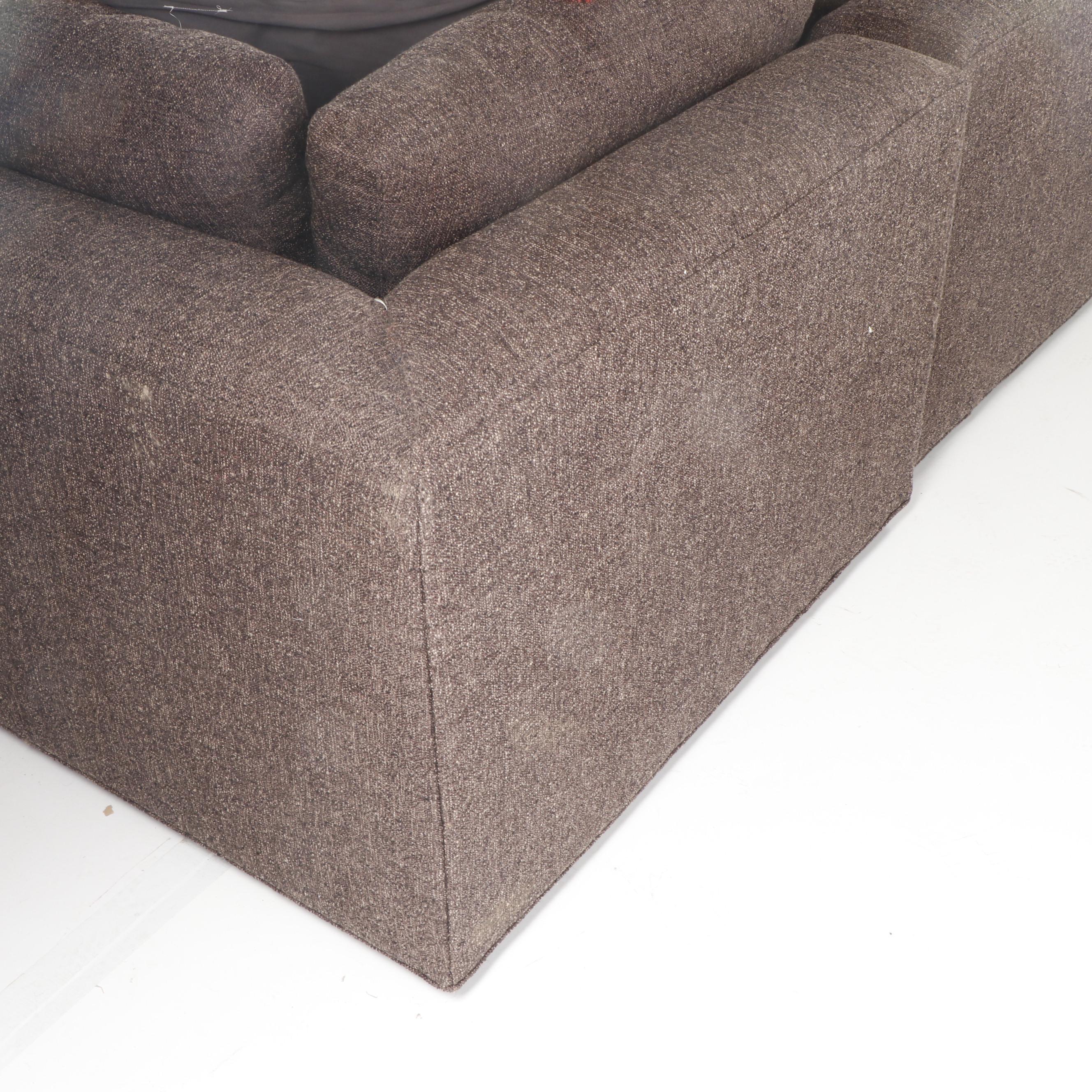 Room & Board Contemporary Modern Charcoal Gray Upholstered Sectional Sofa