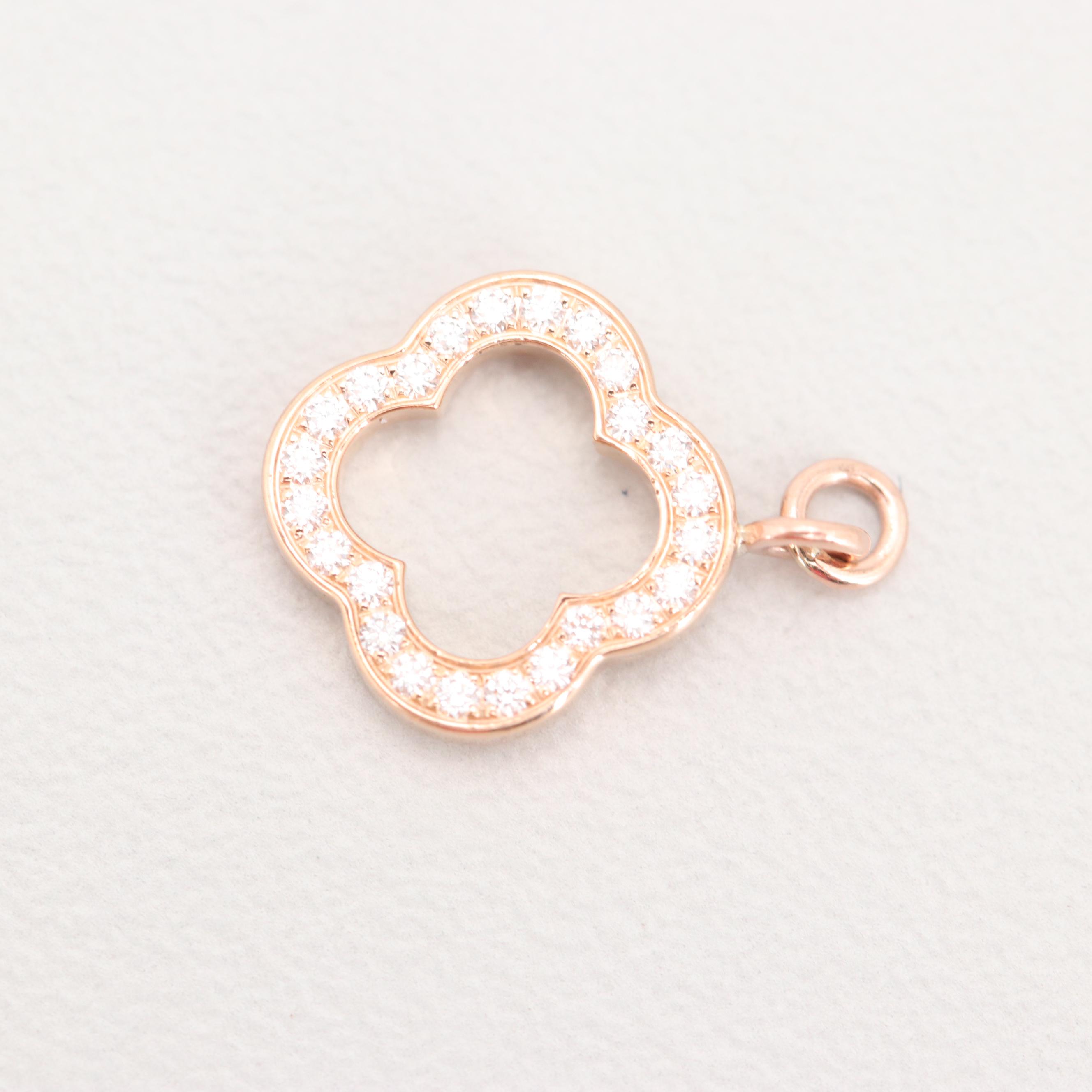 Van Cleef & Arpels 18K Rose Gold "Alhambra" Diamond Pendant