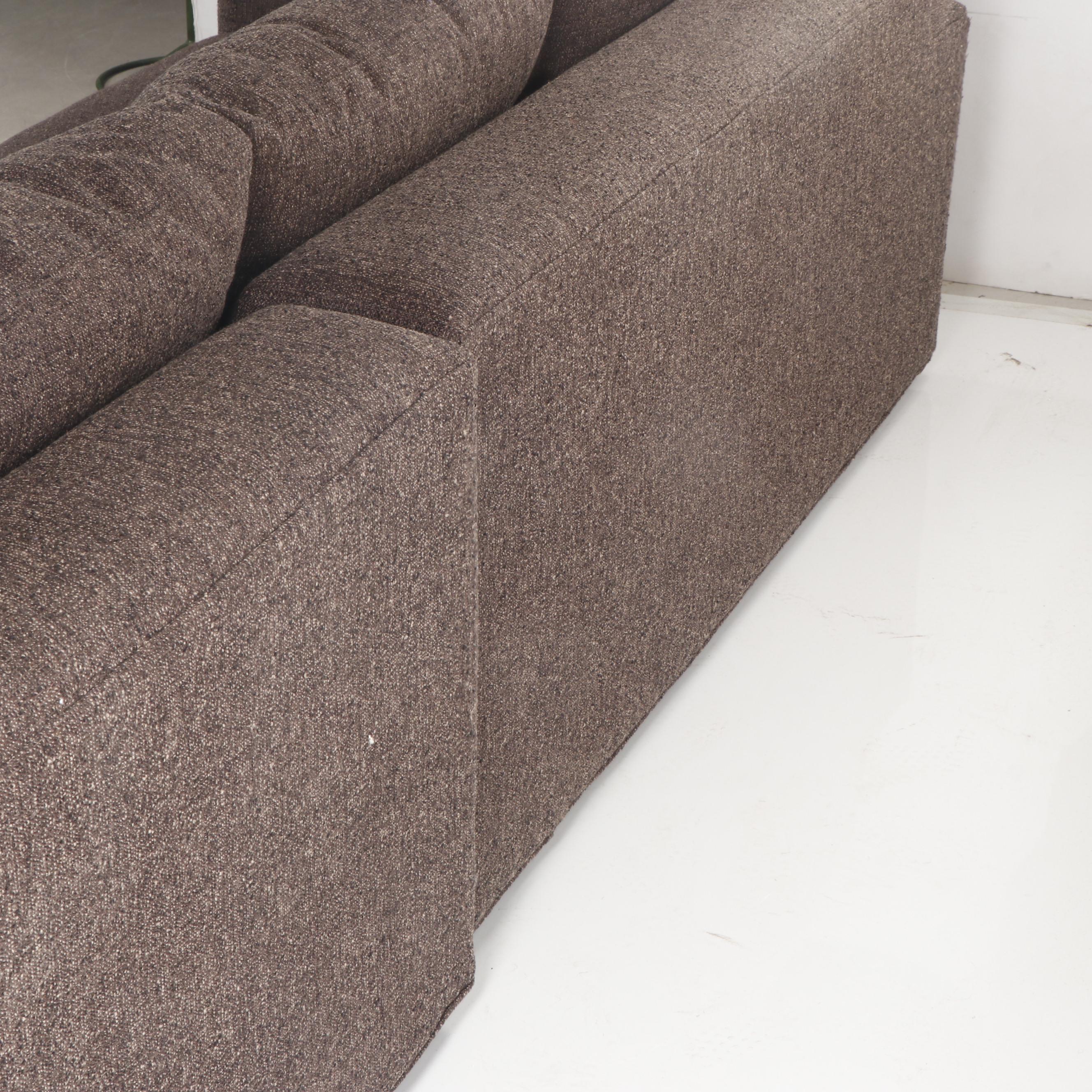 Room & Board Contemporary Modern Charcoal Gray Upholstered Sectional Sofa