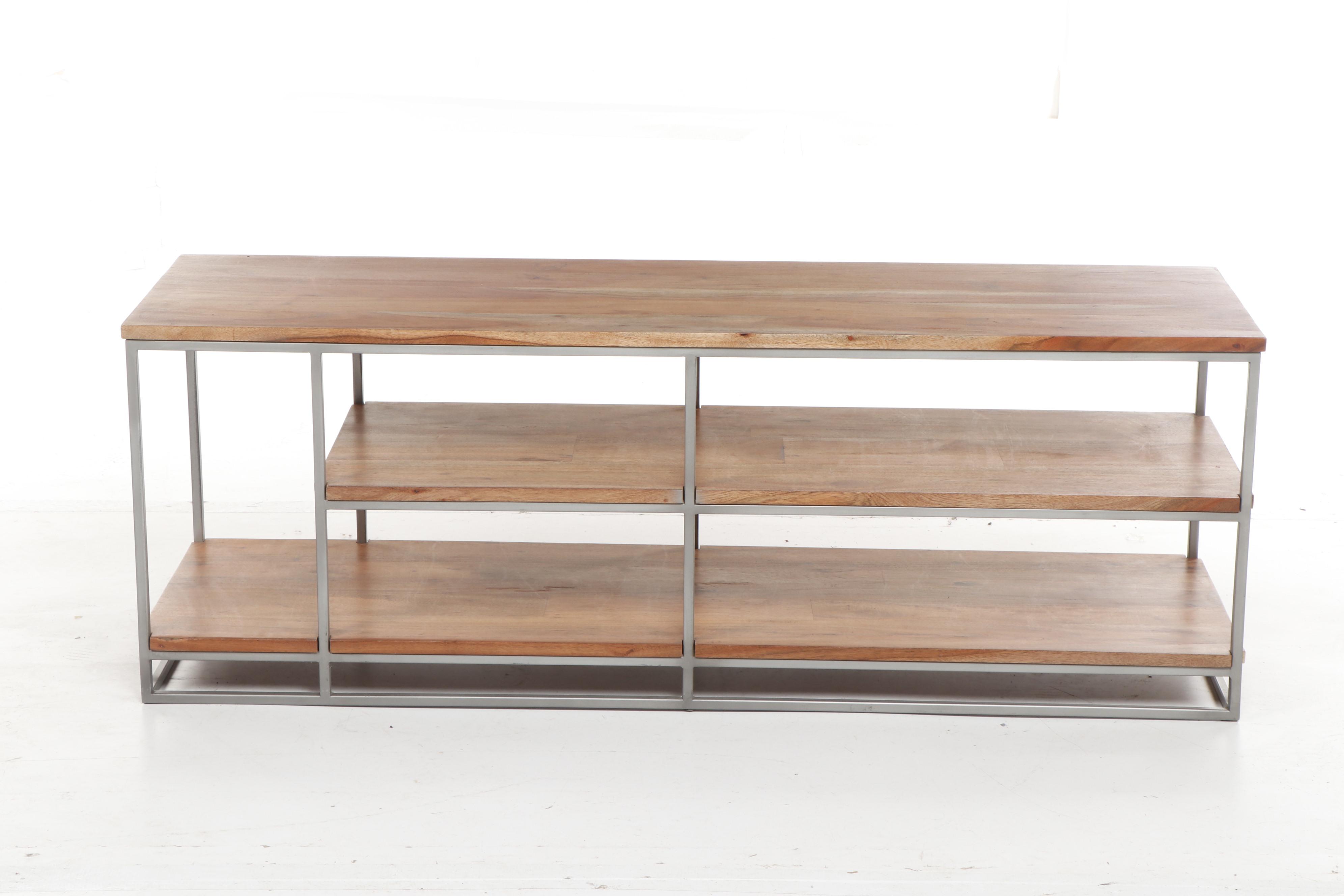 Contemporary Modern CB2 Wood and Metal "Framework" Credenza
