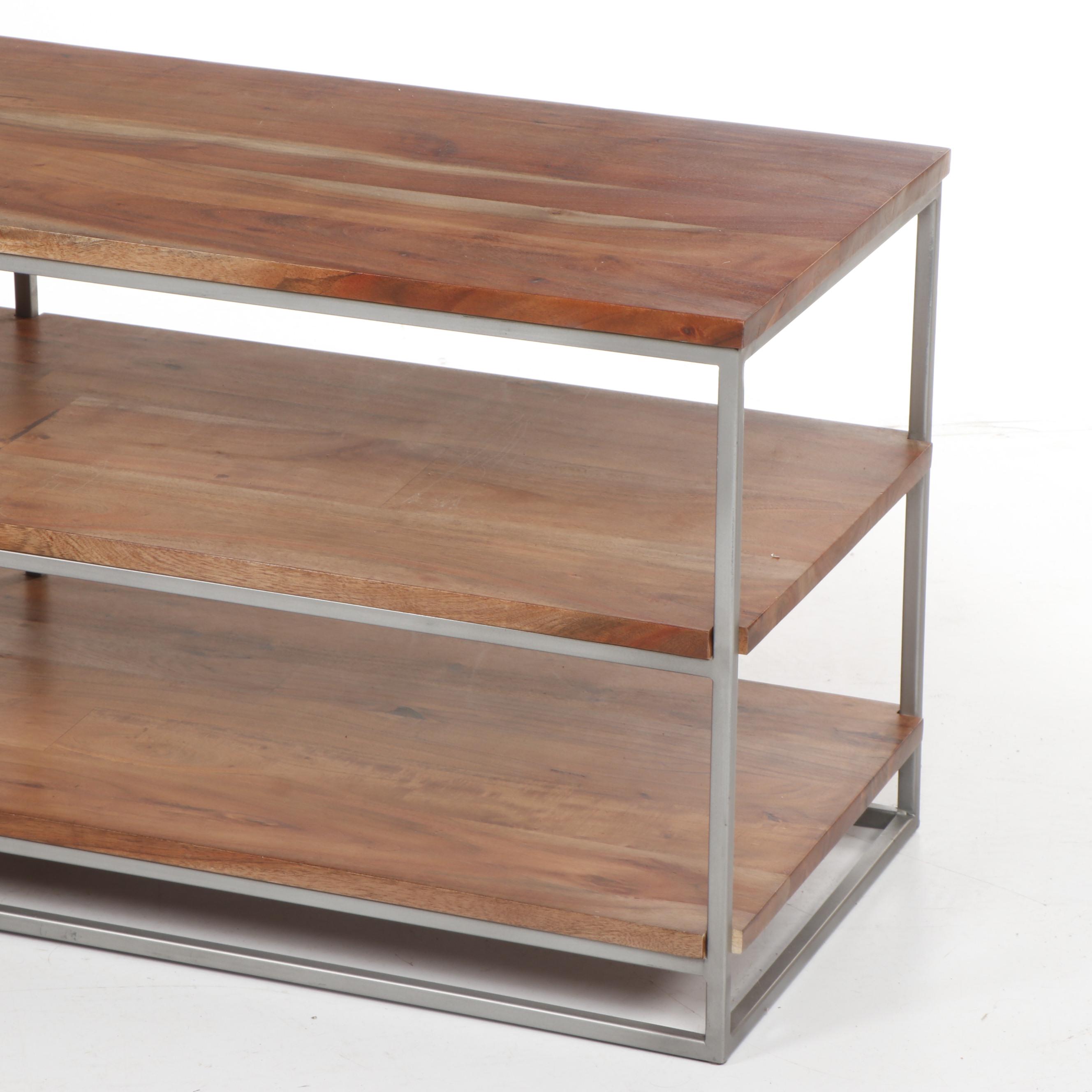 Contemporary Modern CB2 Wood and Metal "Framework" Credenza