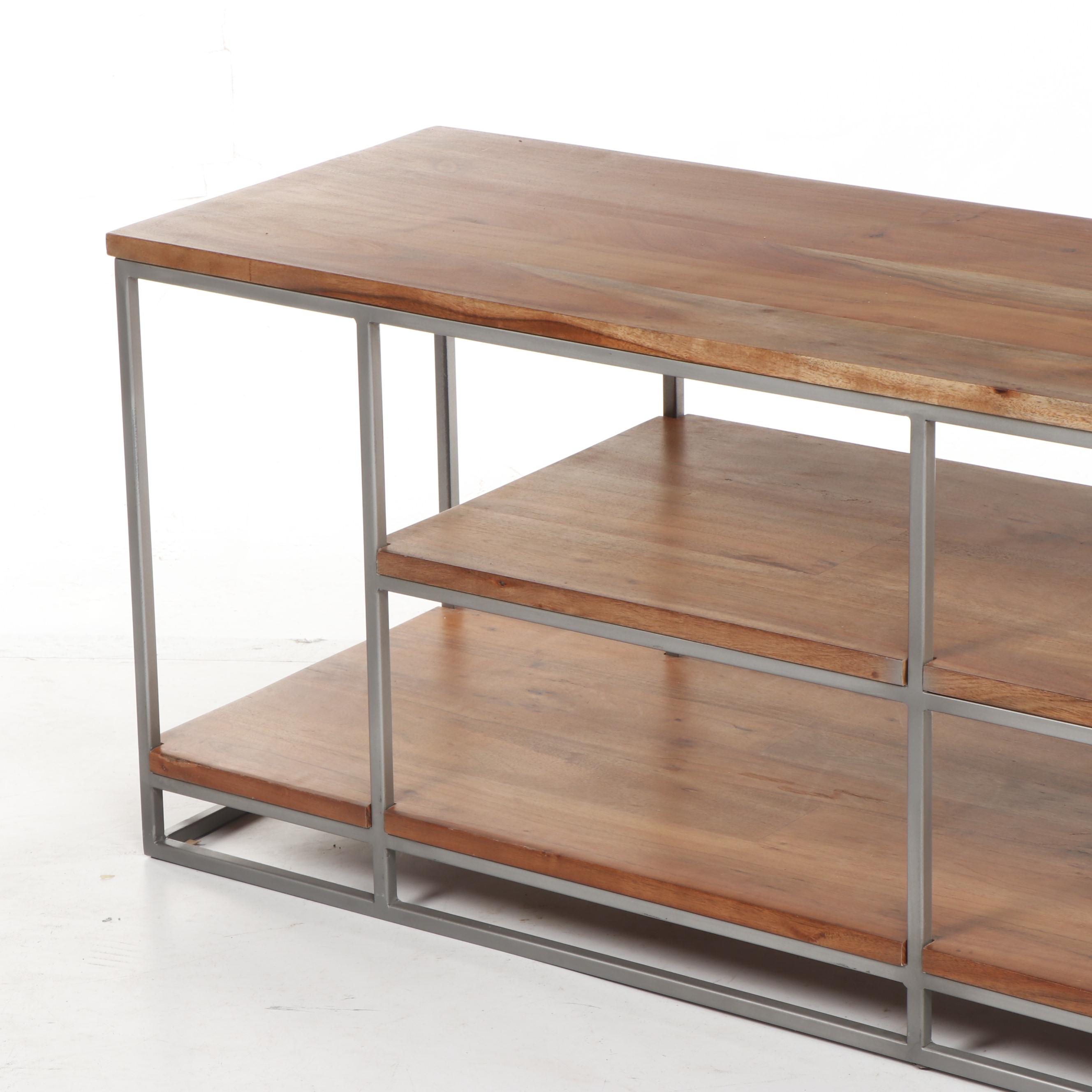 Contemporary Modern CB2 Wood and Metal "Framework" Credenza