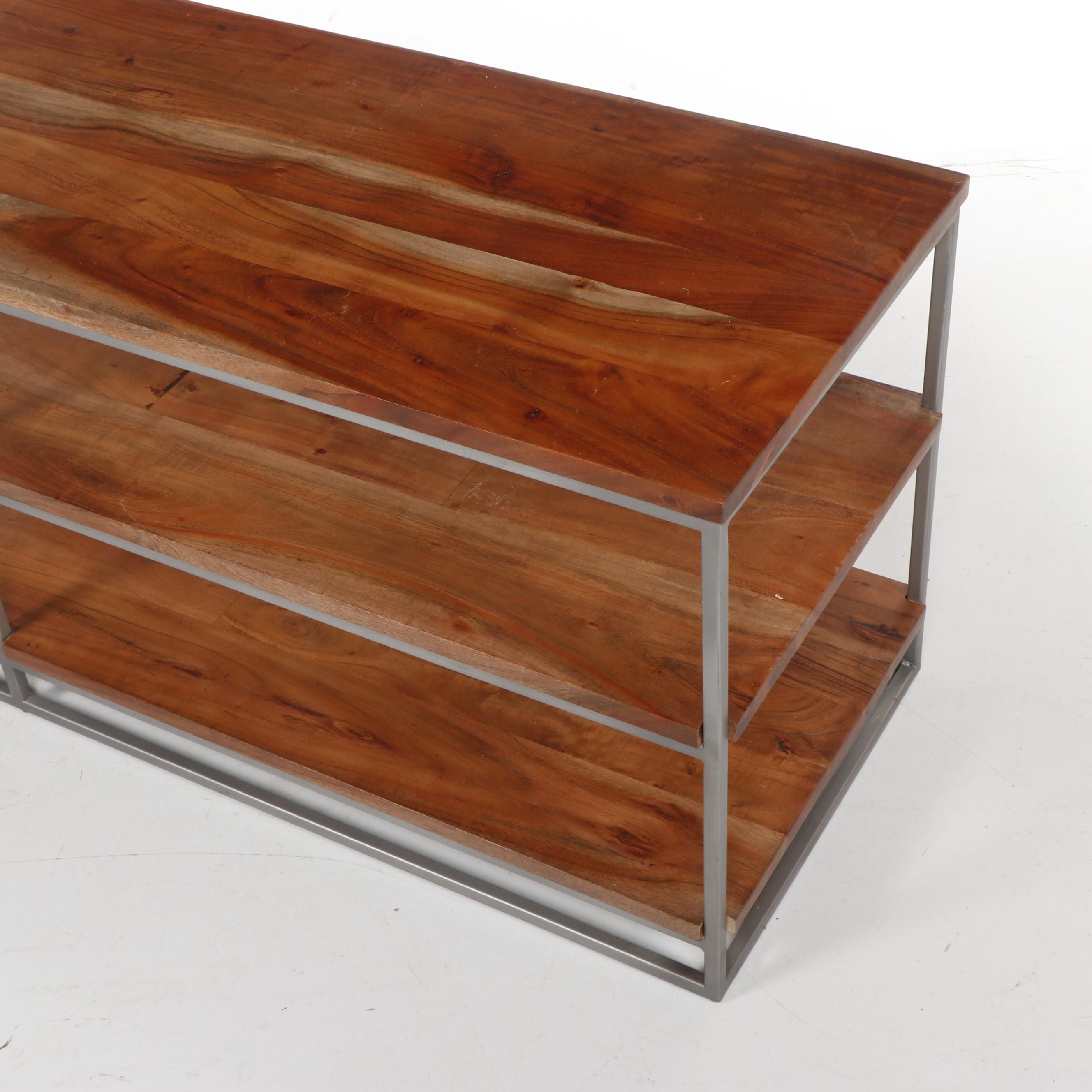 Contemporary Modern CB2 Wood and Metal "Framework" Credenza