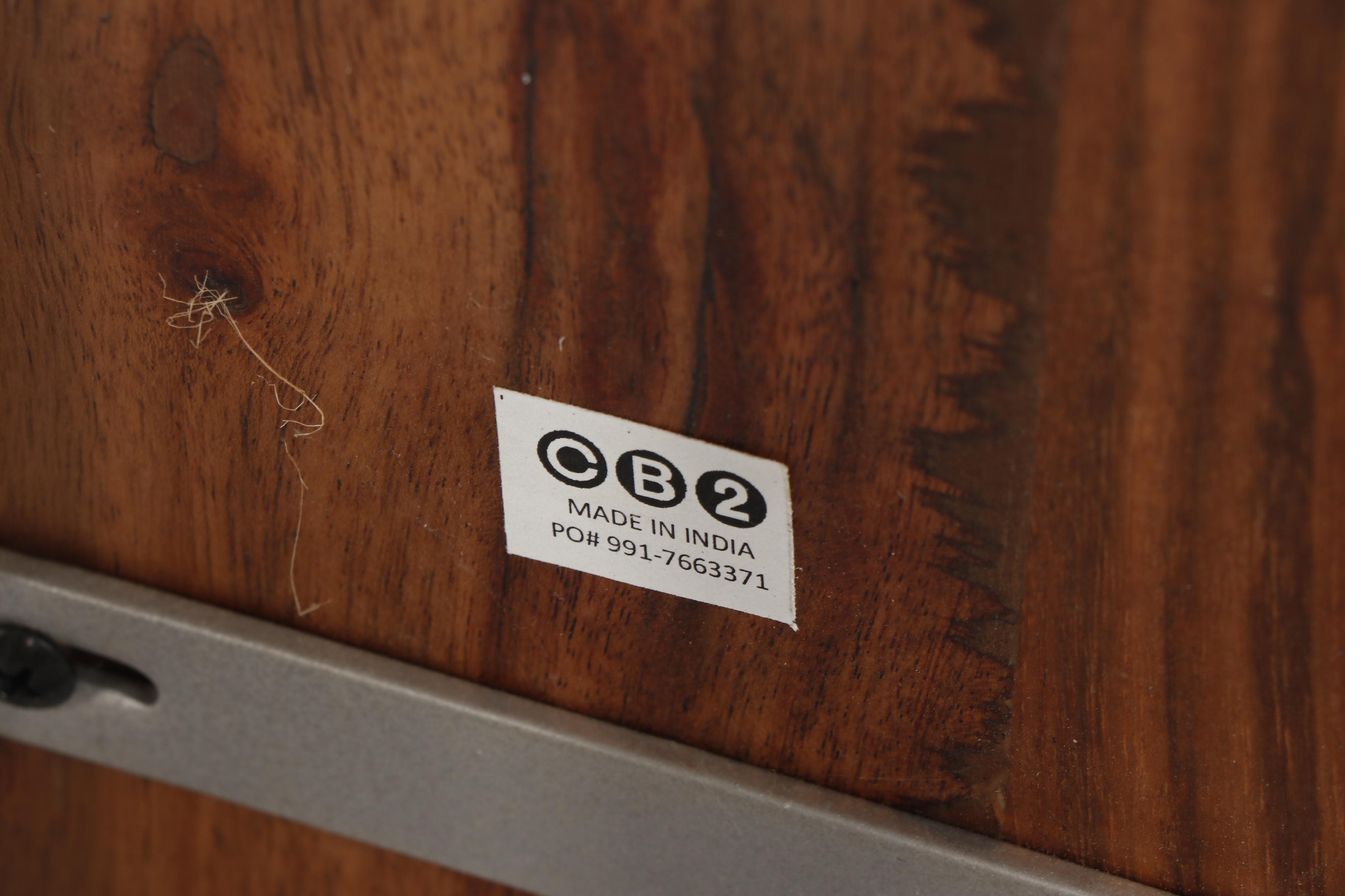 Contemporary Modern CB2 Wood and Metal "Framework" Credenza