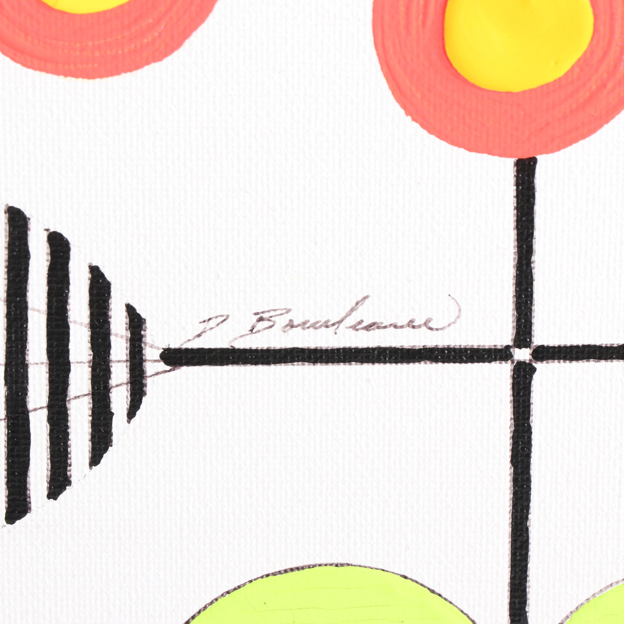 Geometric Modern Style Owl Acrylic Painting