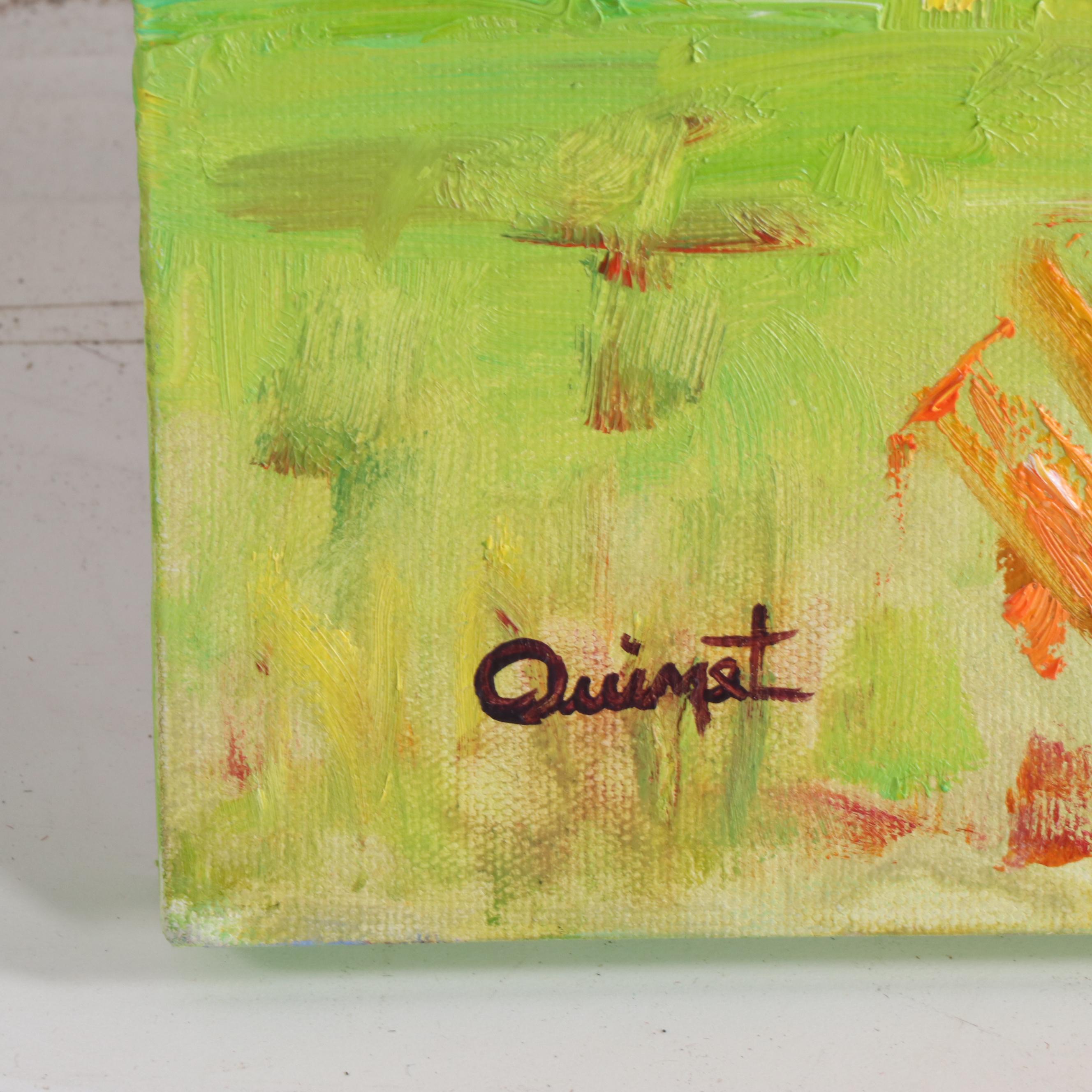 Terry Ouimet Impressionist Style Oil Painting "Golden Grove"