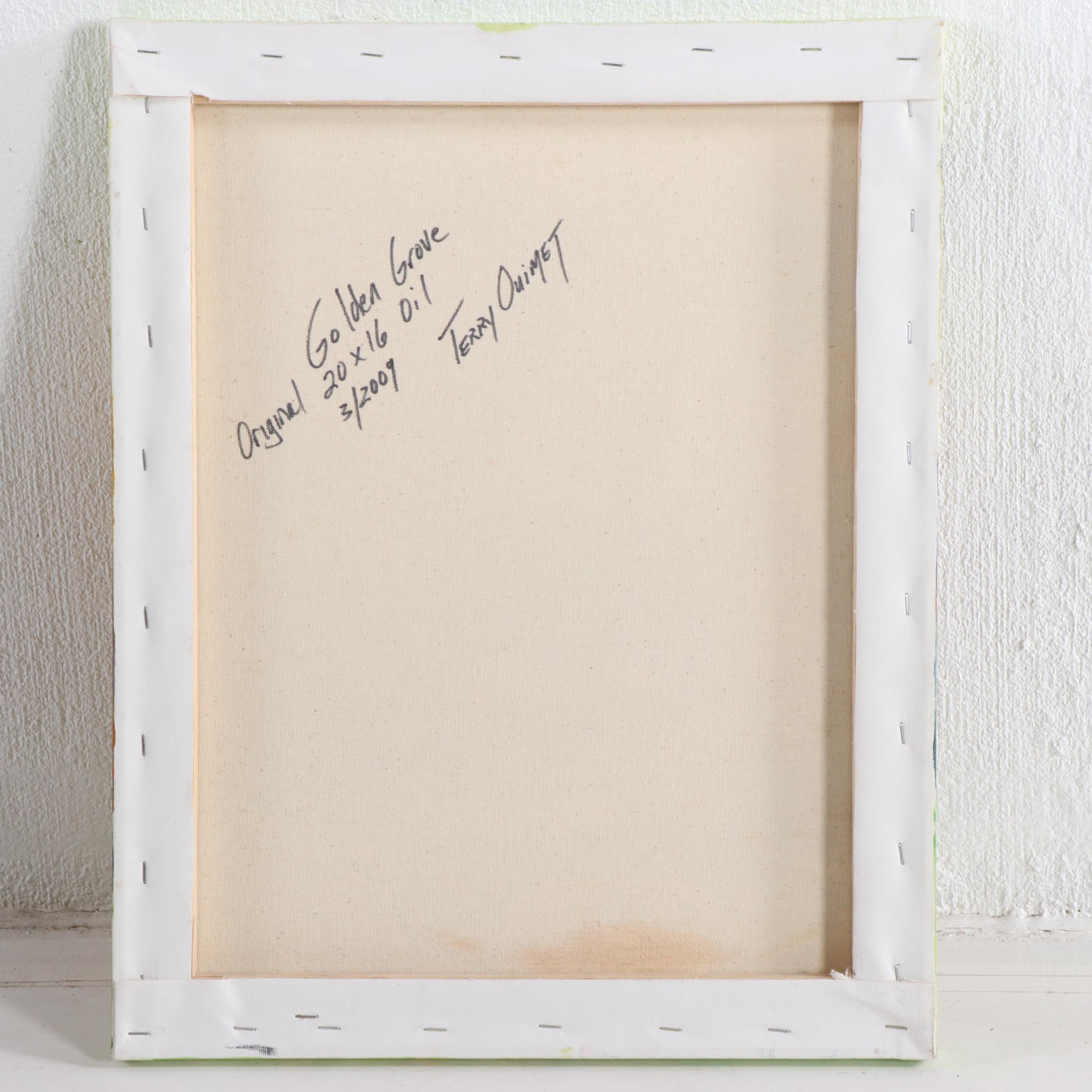 Terry Ouimet Impressionist Style Oil Painting "Golden Grove"