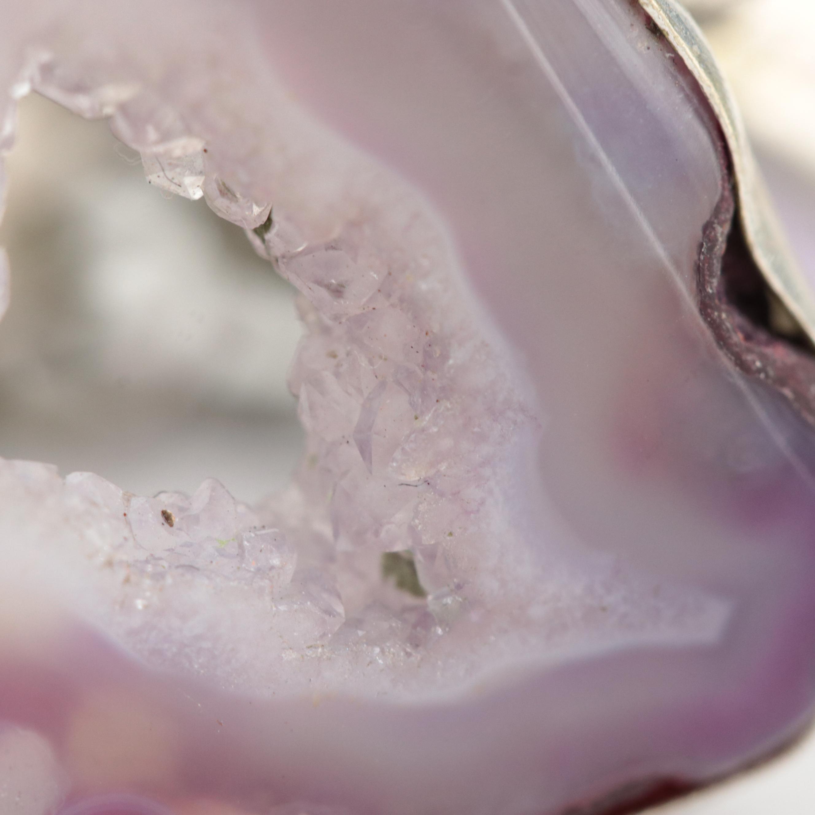 Sterling Silver Agate and Imitation Amethyst Bracelet