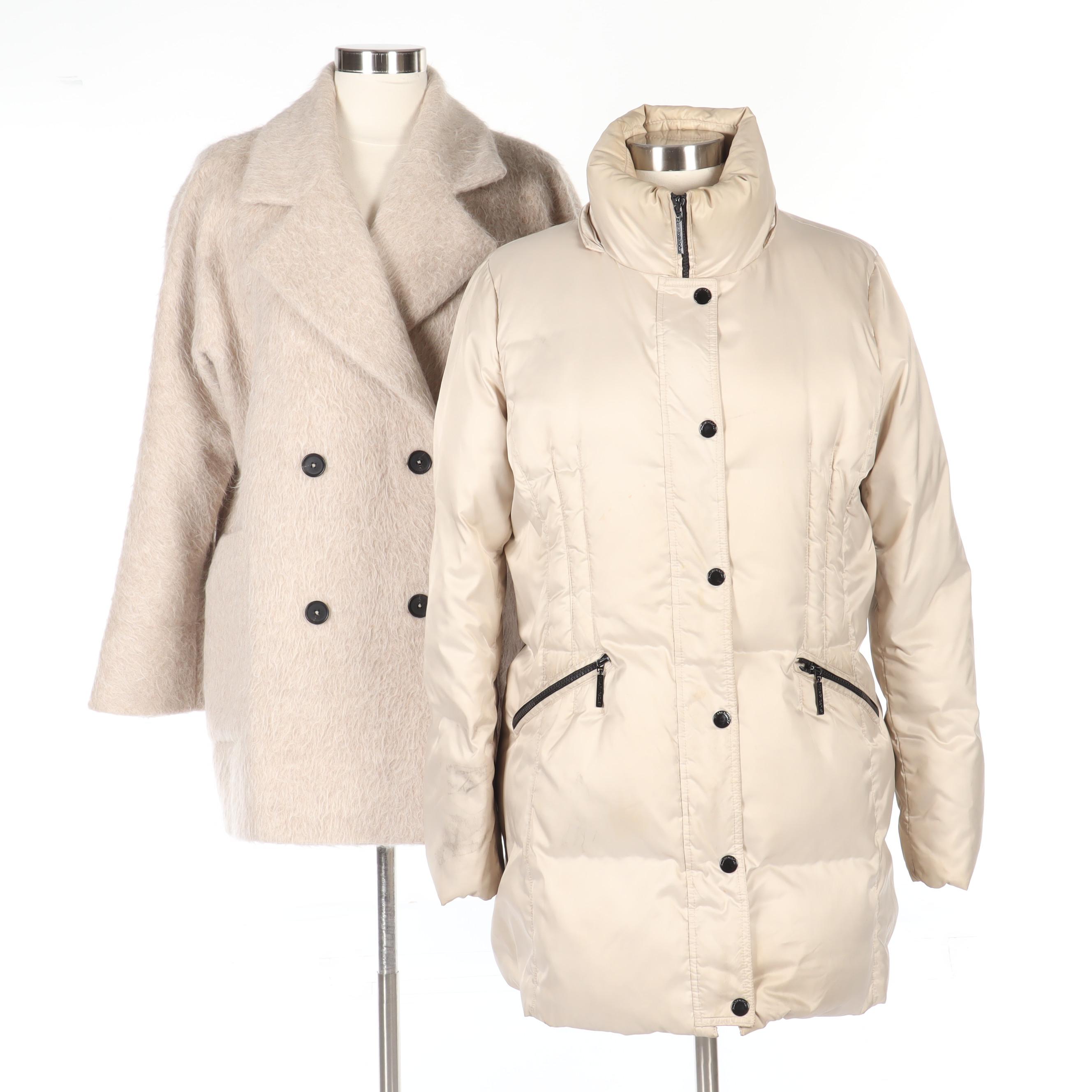 Hilary Radley Down and M.i.H Jeans Double-Breasted Alpaca Coats