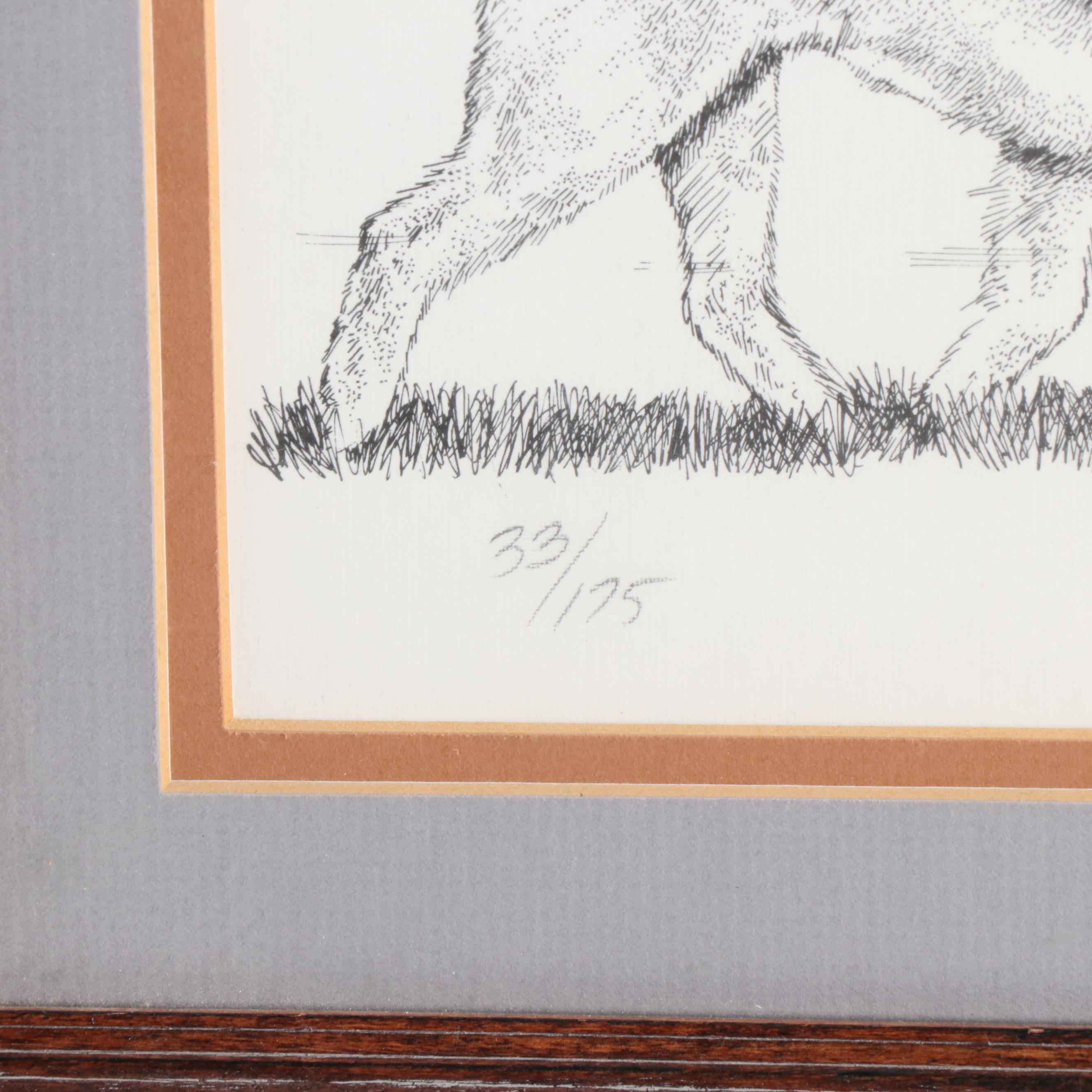 Lyn St. Clair Stubbs Dog Lithograph