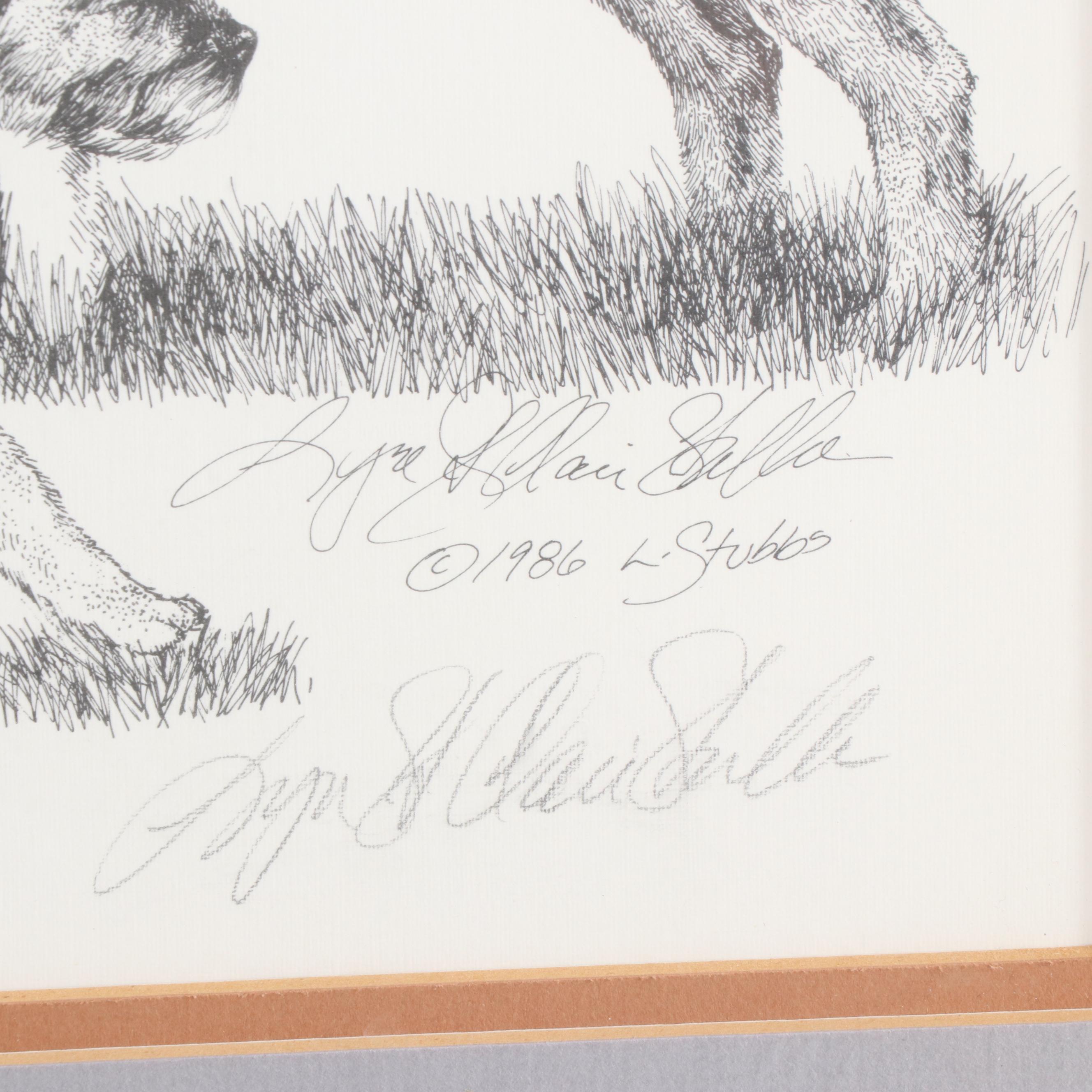 Lyn St. Clair Stubbs Dog Lithograph