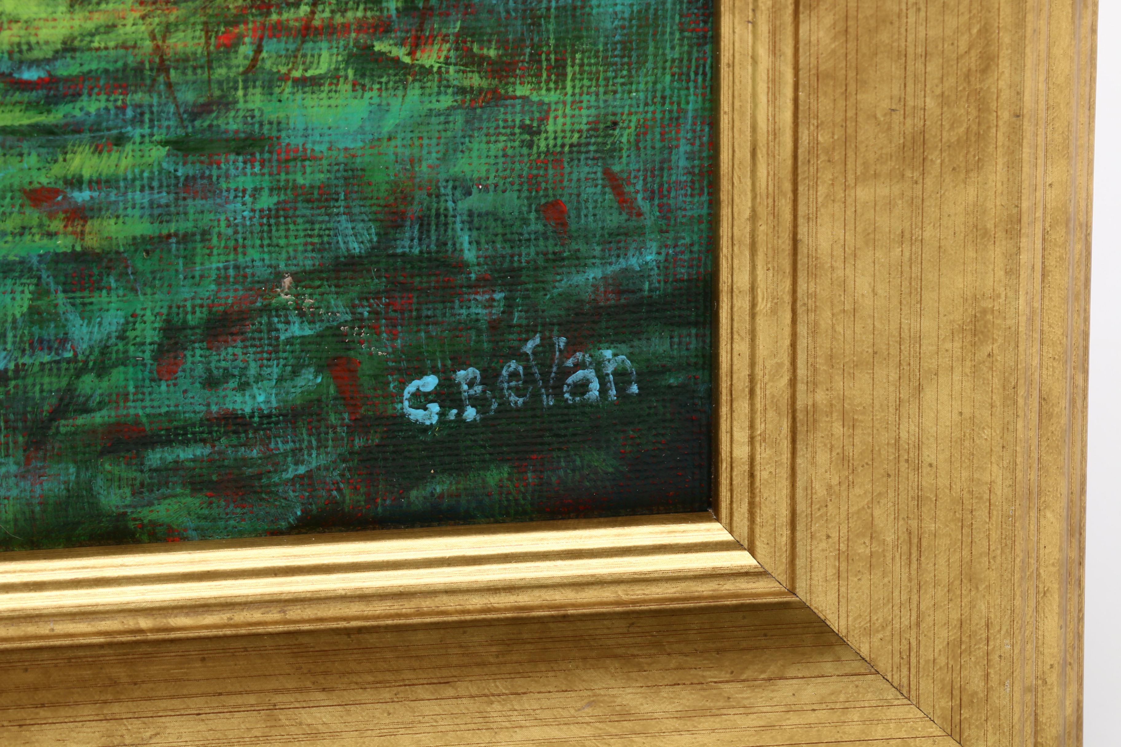 Carl Bevan Acrylic Landscape Painting "Hyde Park, Morning Commute"