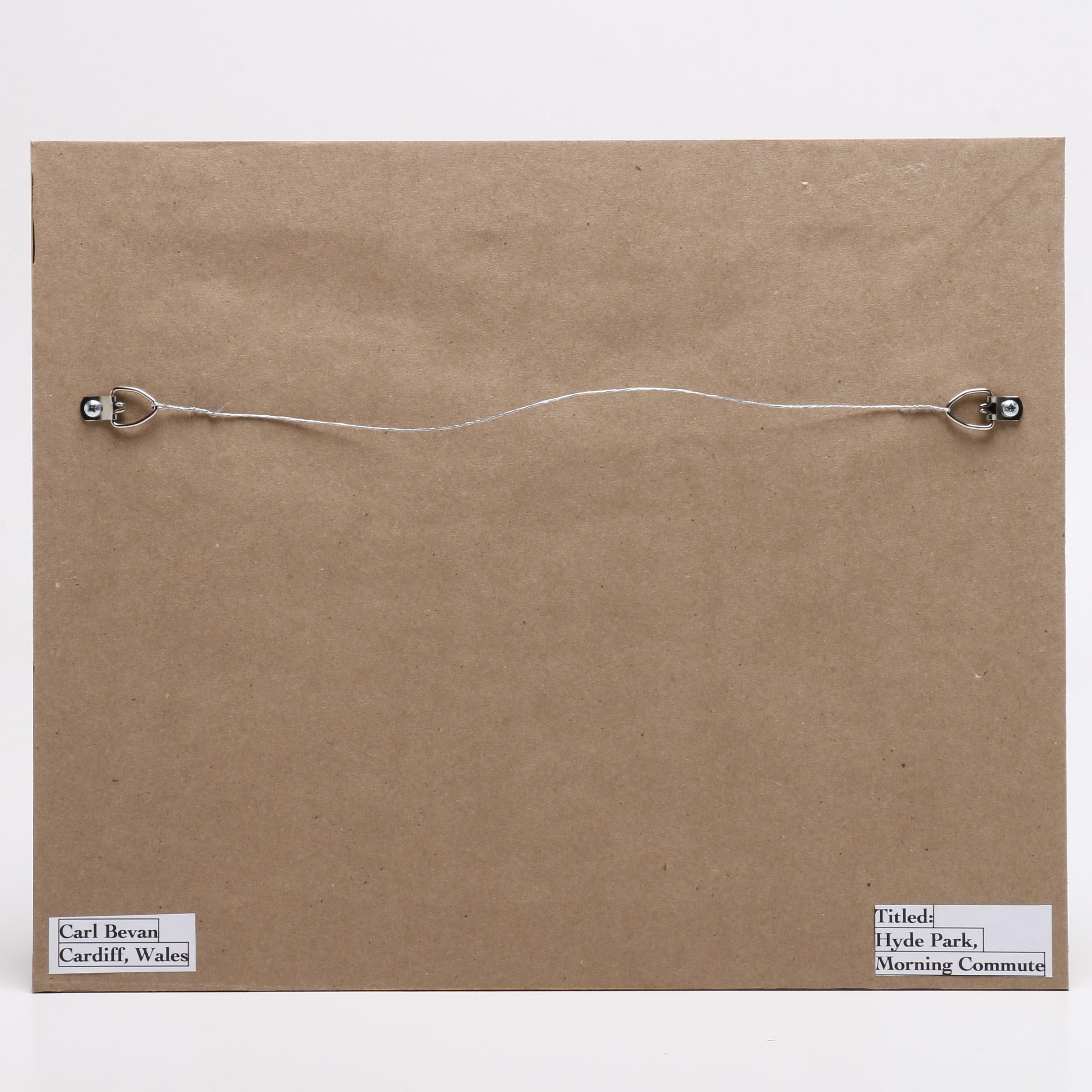 Carl Bevan Acrylic Landscape Painting "Hyde Park, Morning Commute"