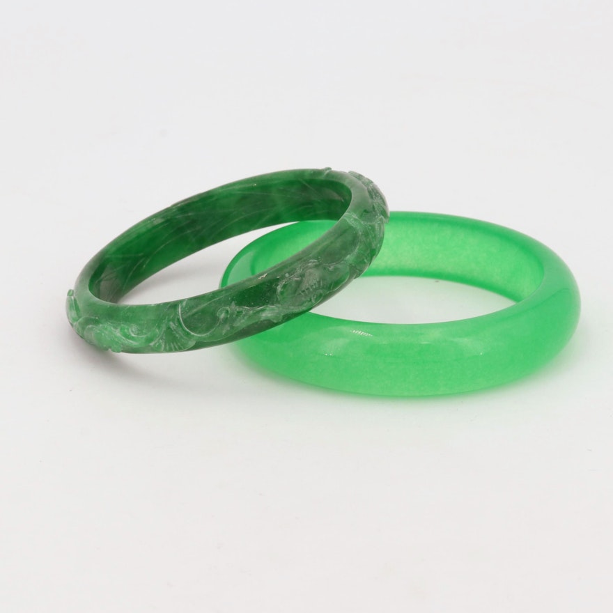Dyed Jade Bangle Bracelets