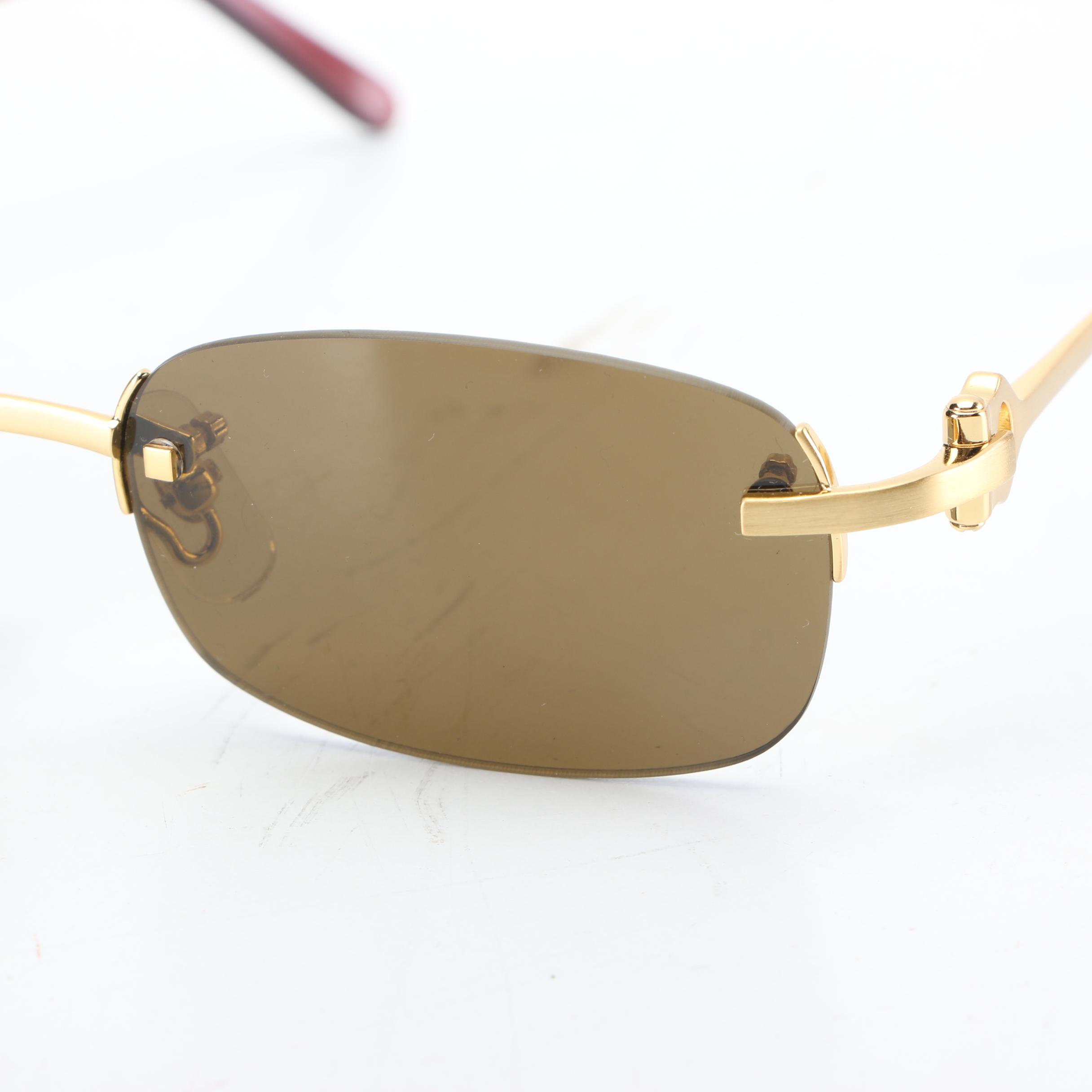 Cartier Paris Rimless Sunglasses with Case, Made in France
