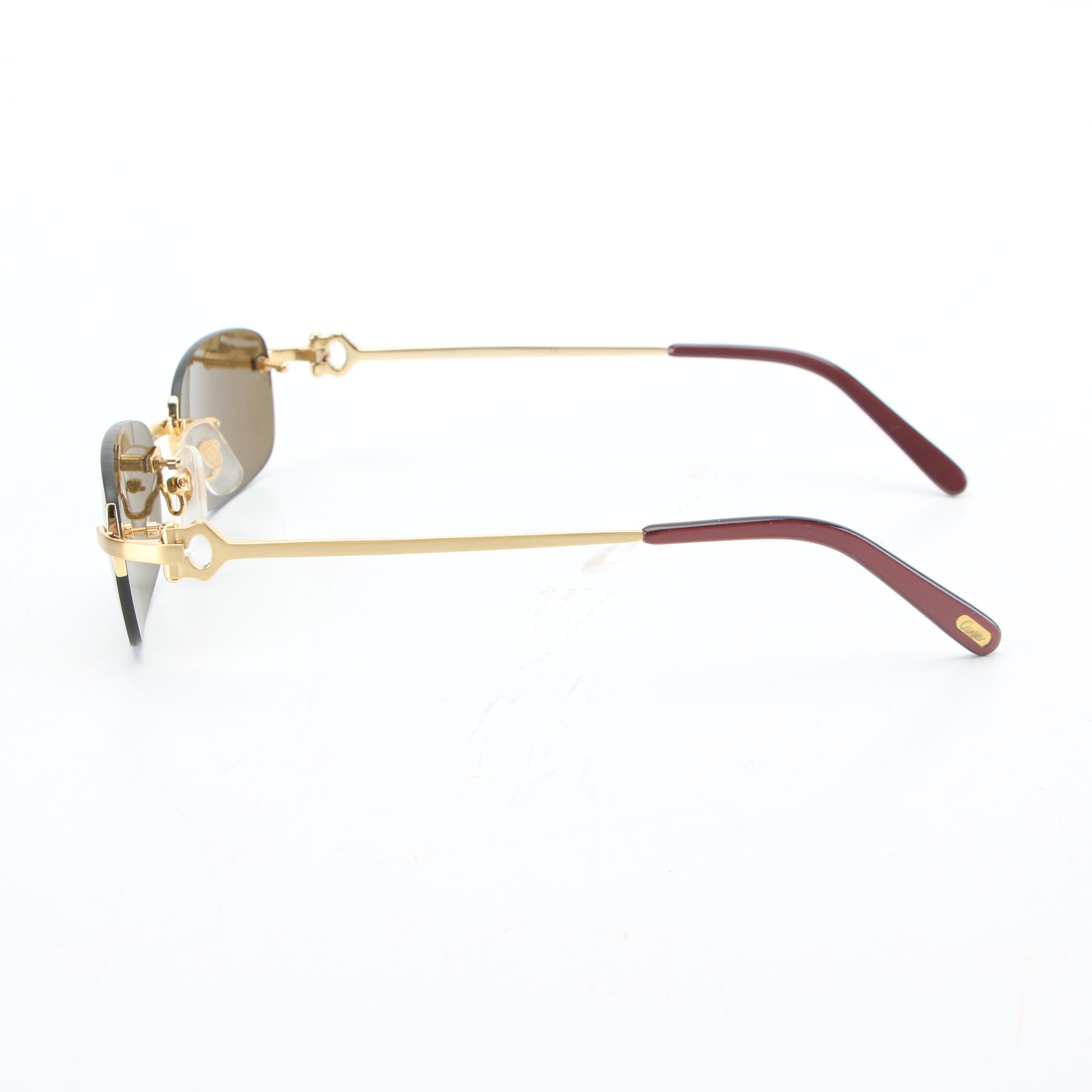 Cartier Paris Rimless Sunglasses with Case, Made in France