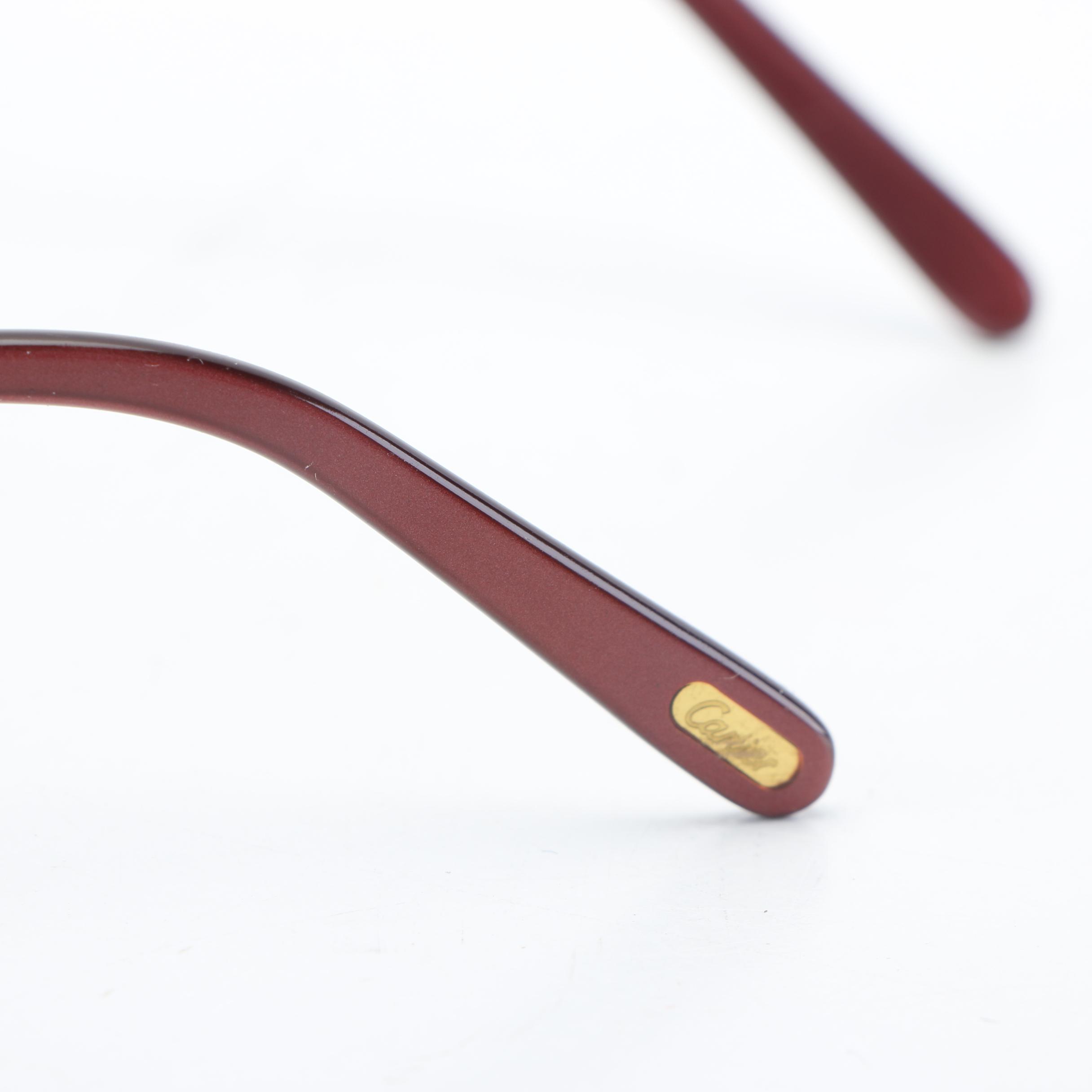 Cartier Paris Rimless Sunglasses with Case, Made in France