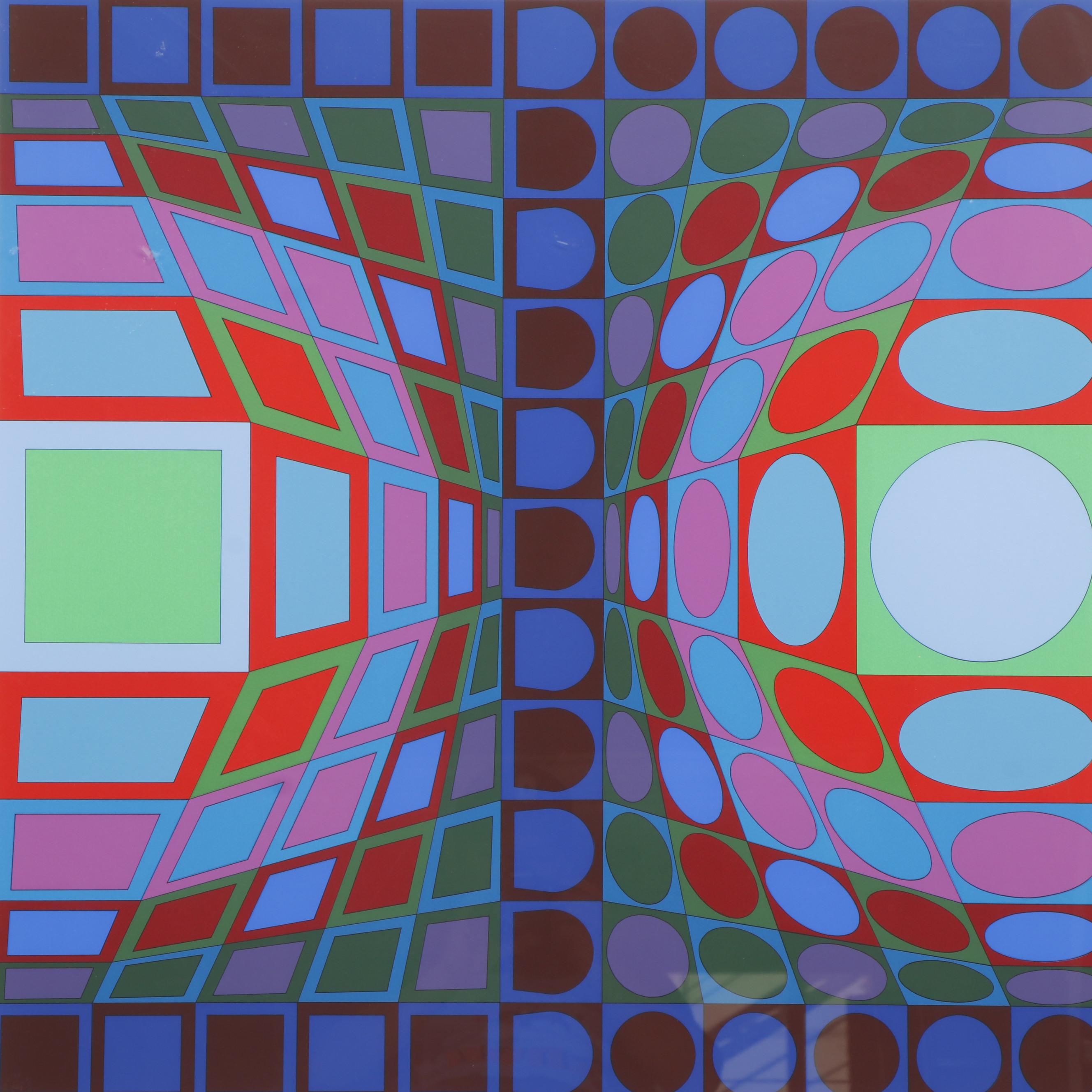 Victor Vasarely Op Art Serigraph "Sinond"