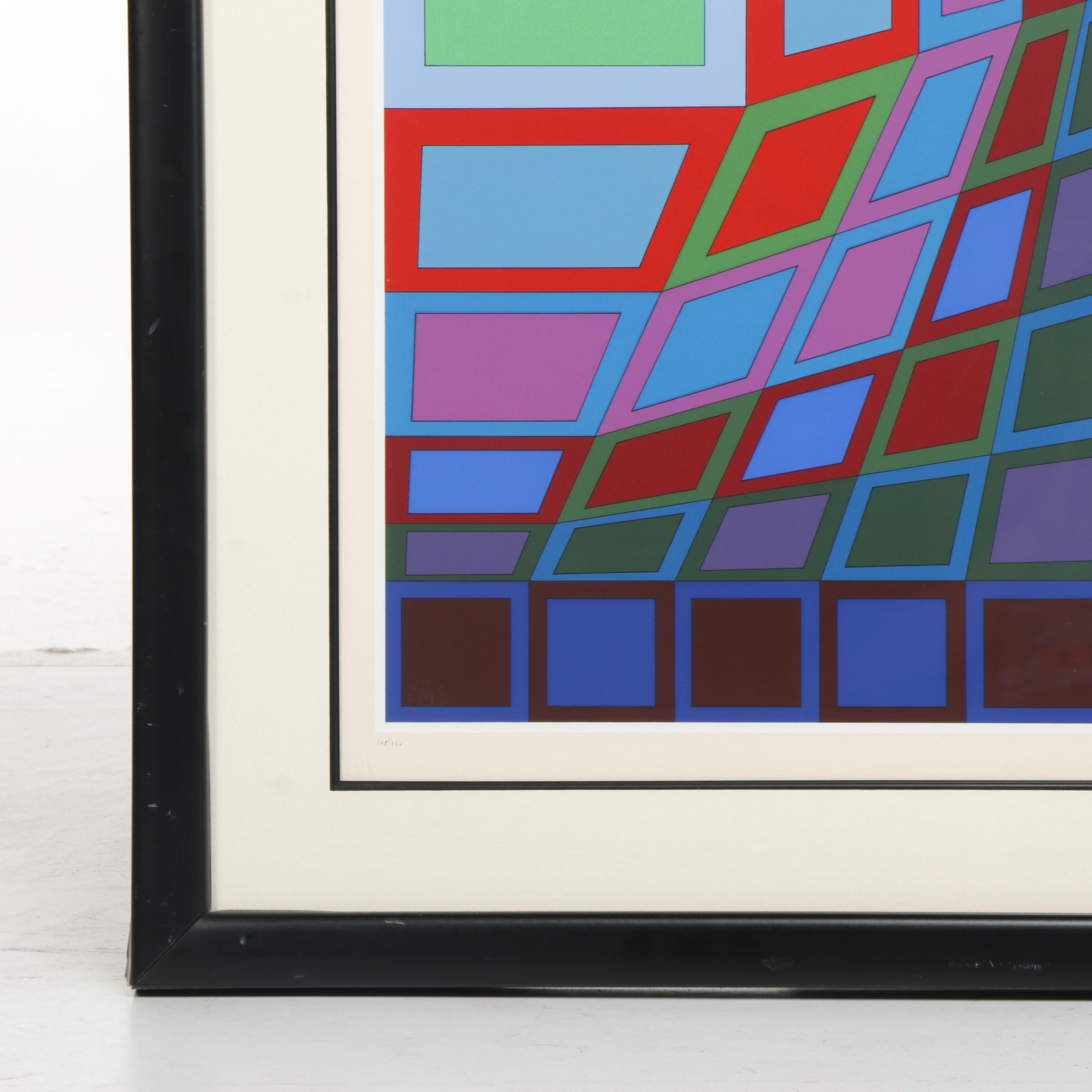 Victor Vasarely Op Art Serigraph "Sinond"