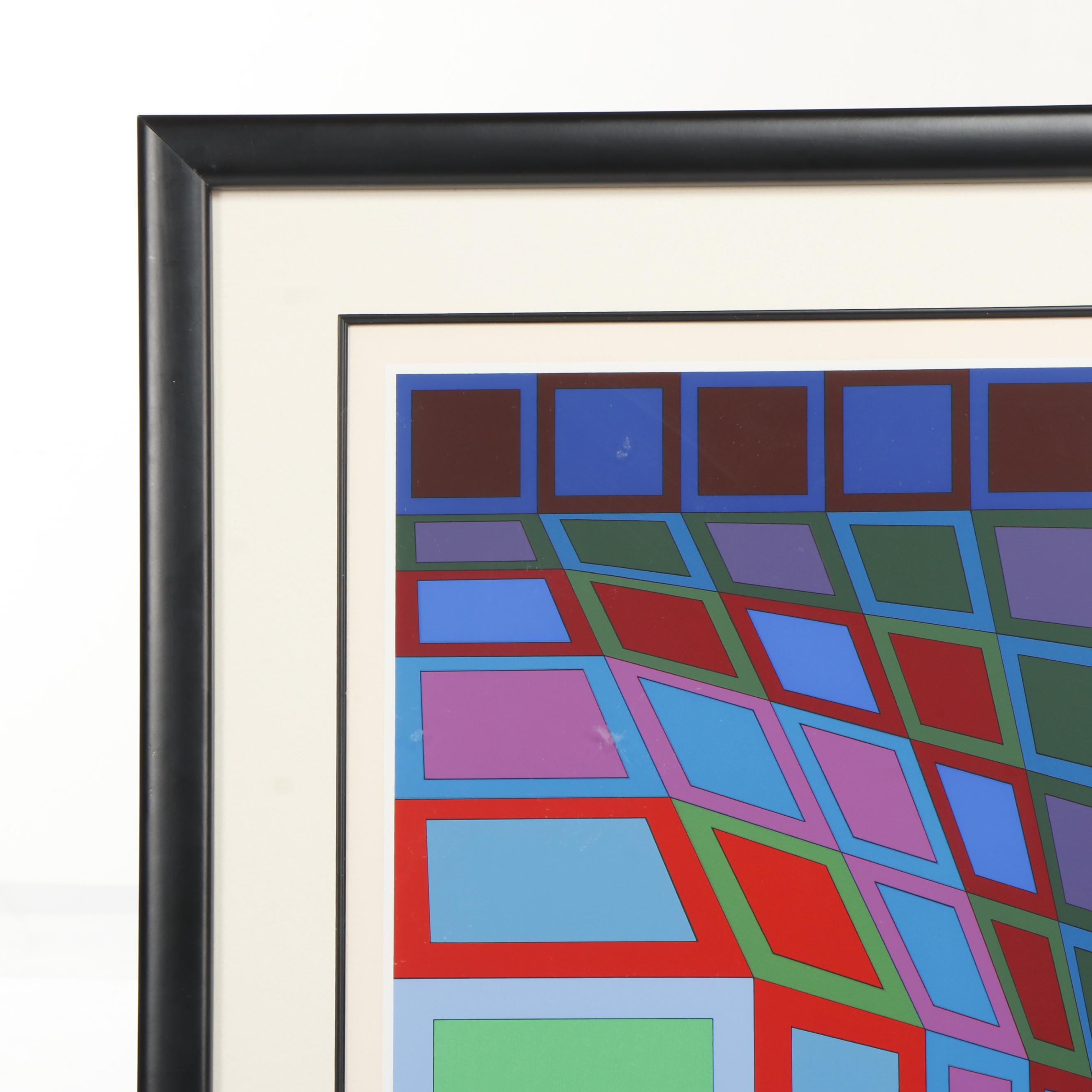 Victor Vasarely Op Art Serigraph "Sinond"