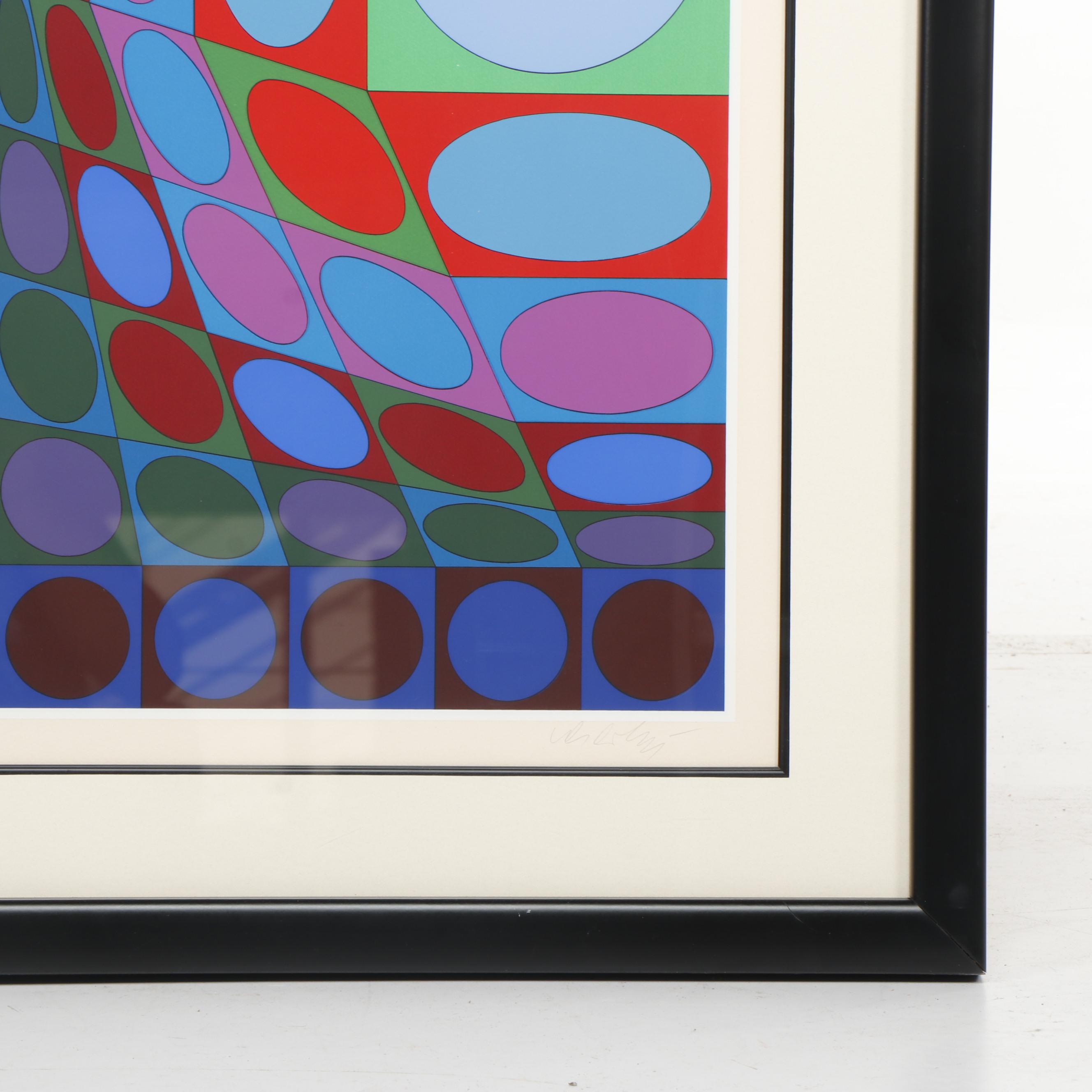 Victor Vasarely Op Art Serigraph "Sinond"